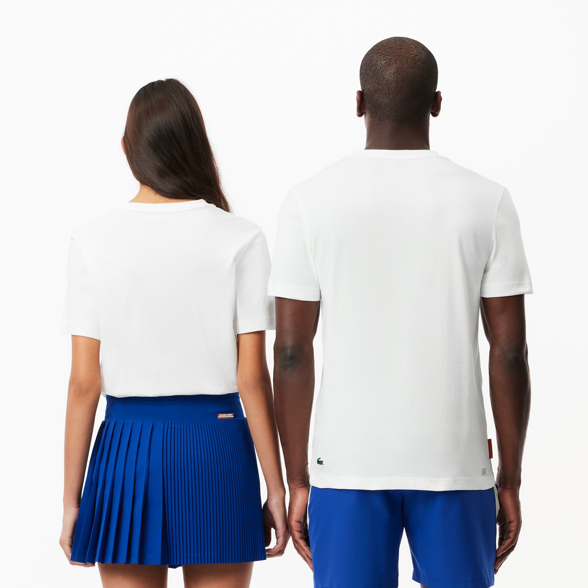 Lacoste x Roland Garros Unisex Regular Fit Bisiklet Yaka Baskılı Beyaz T-Shirt