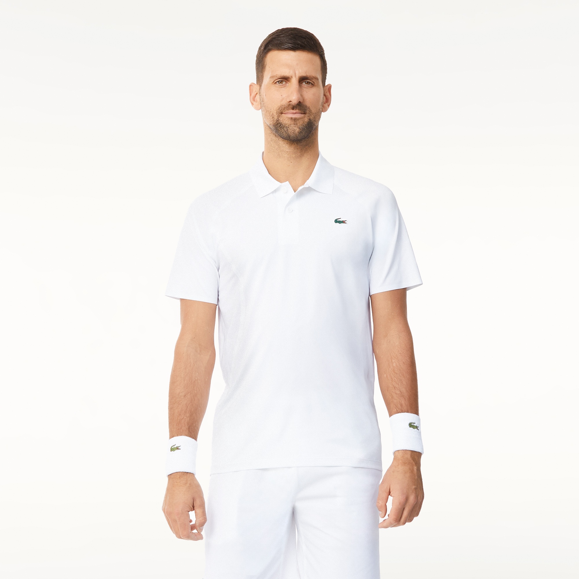 Lacoste SPORT x Novak Djokovic Erkek Regular Fit Beyaz Polo