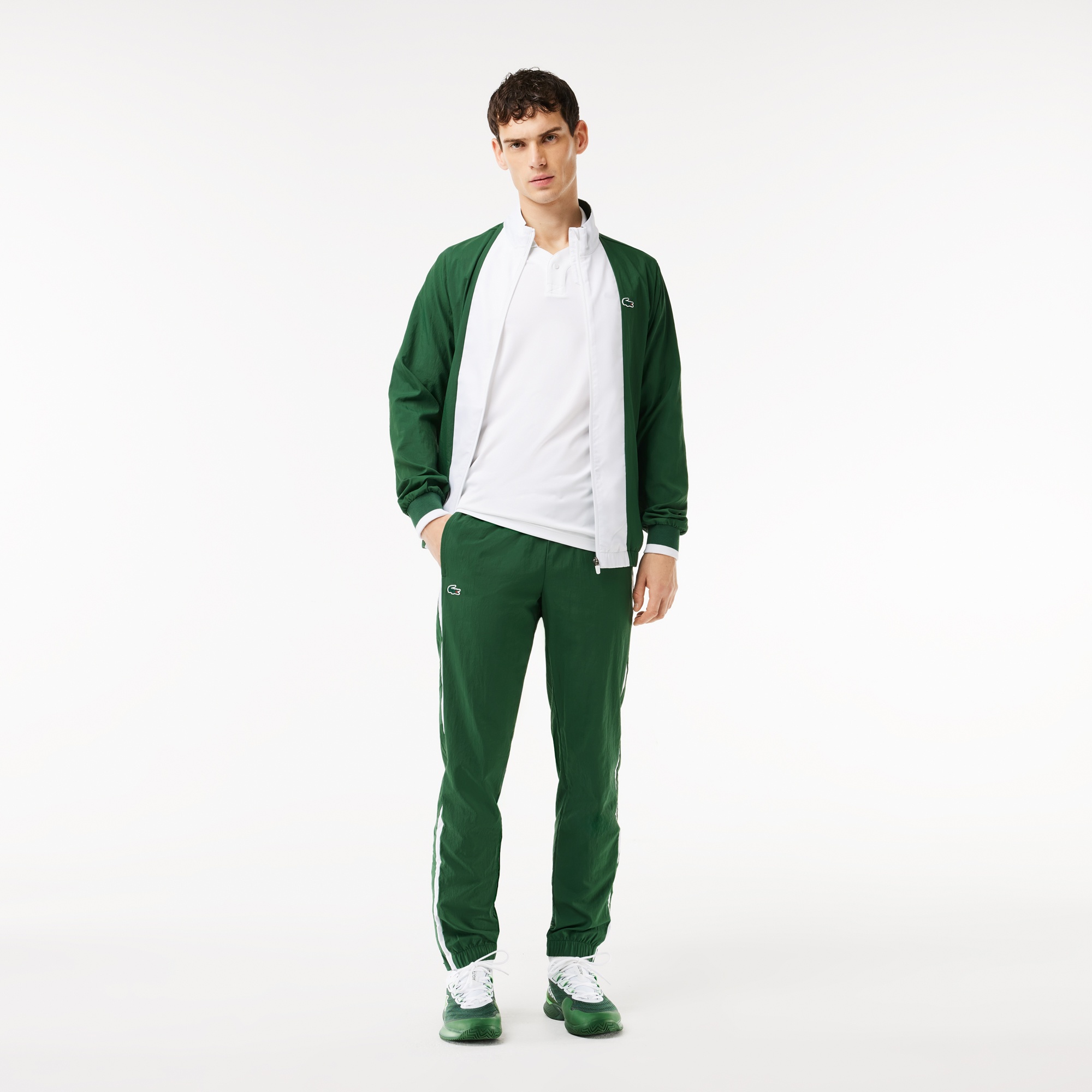 Lacoste SPORT x Daniil Medvedev Erkek Regular Fit Renk Bloklu Yeşil Eşofman Takımı