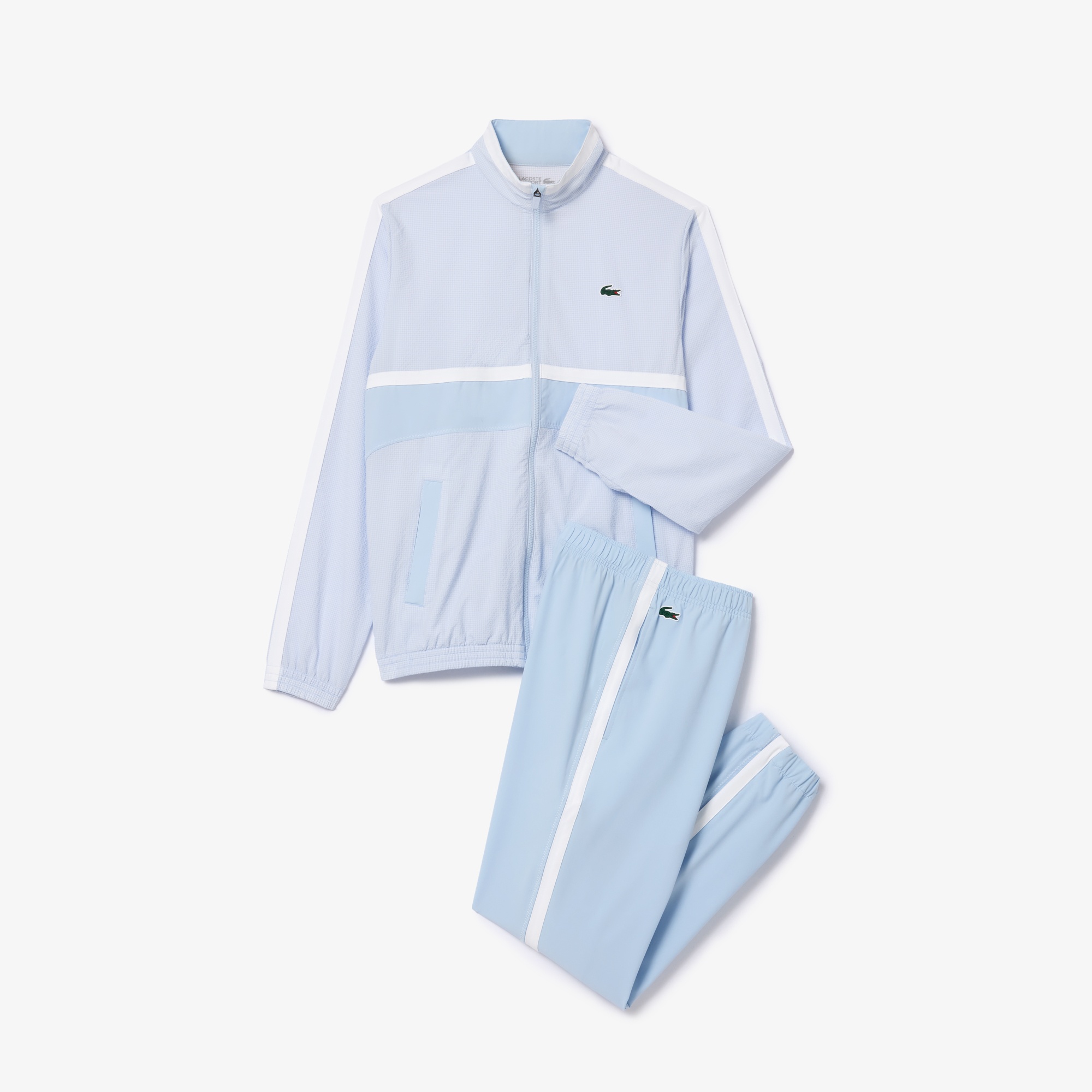 Lacoste SPORT x Novak Djokovic Erkek Regular Fit Yarım Fermuarlı Açık Mavi Eşofman Takımı