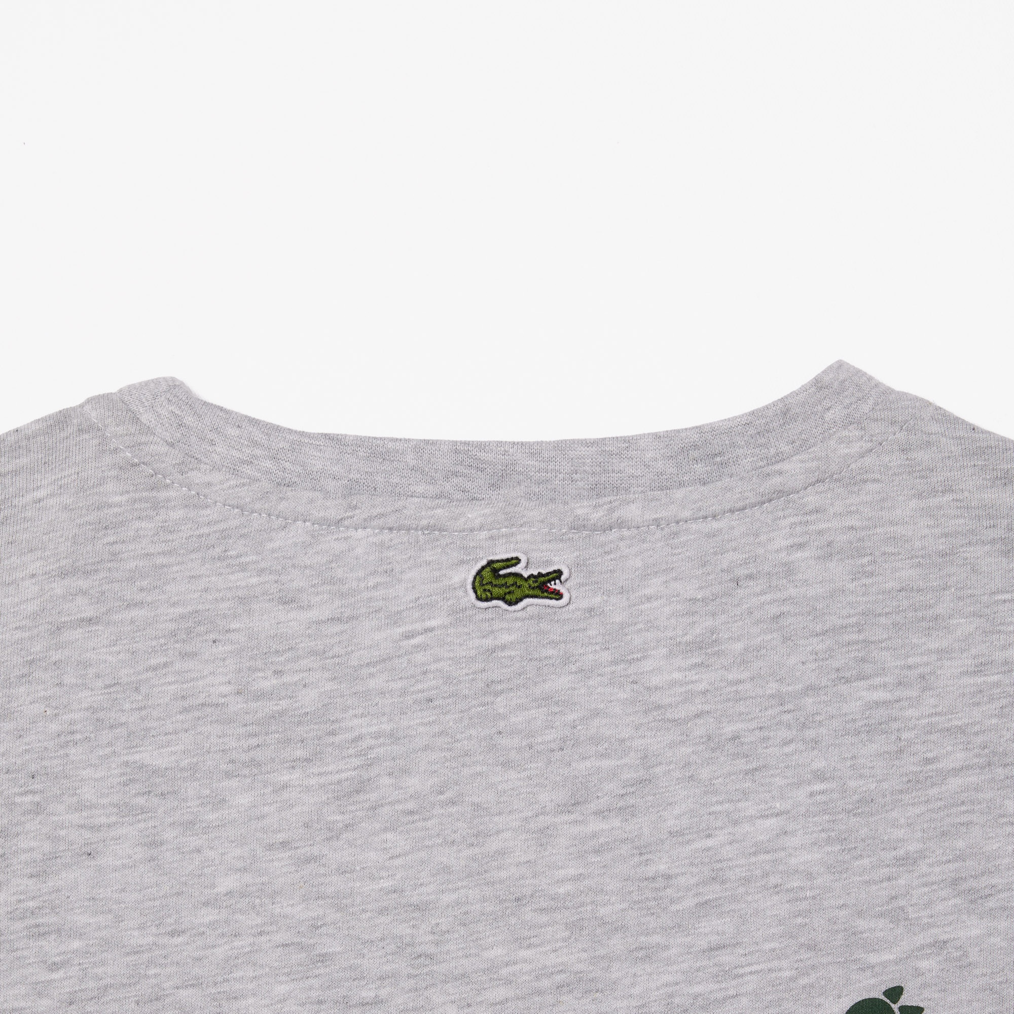 Lacoste Çocuk Bisiklet Yaka Baskılı Gri T-shirt