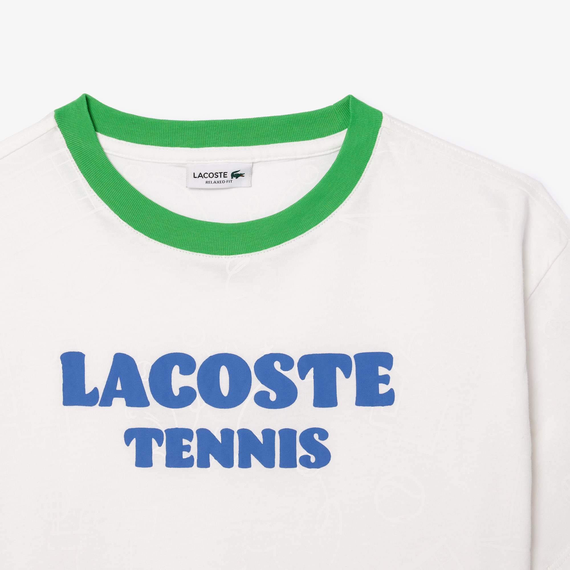 Lacoste Çocuk Bisiklet Yaka Baskılı Beyaz T-shirt