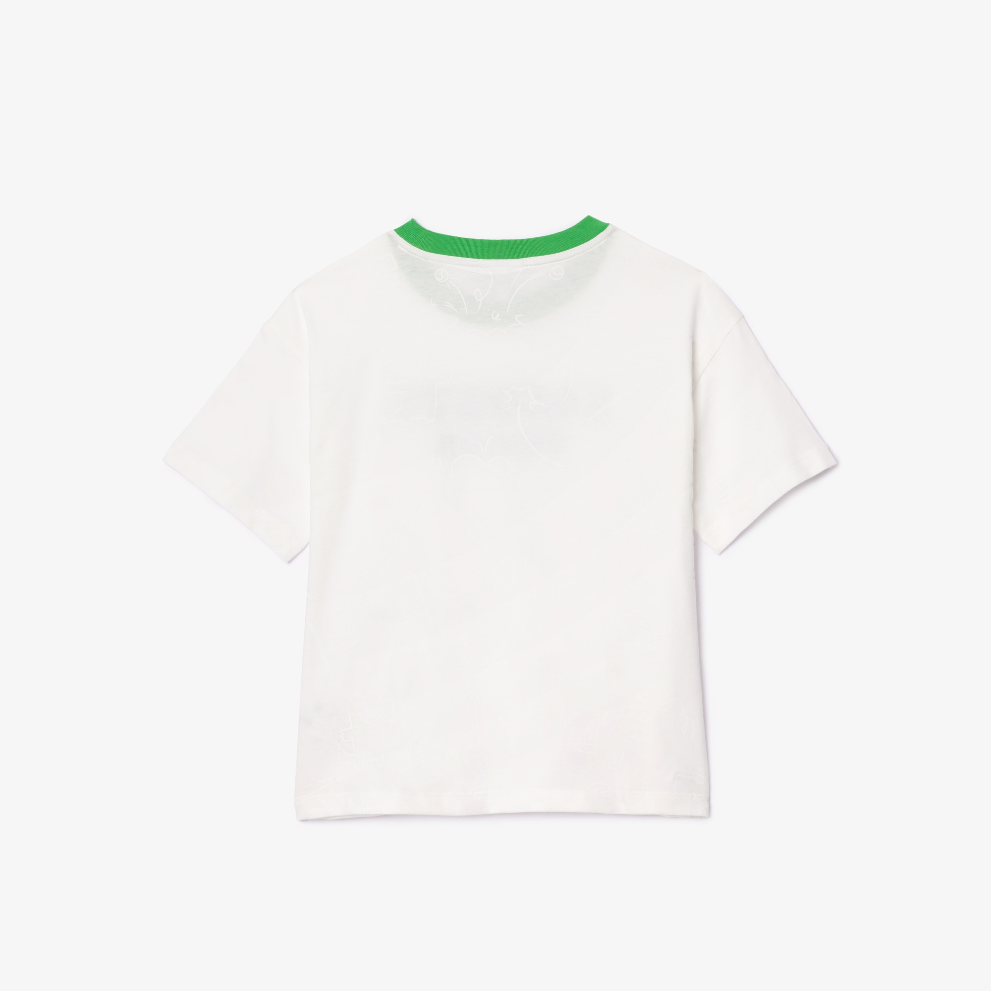Lacoste Çocuk Bisiklet Yaka Baskılı Beyaz T-shirt