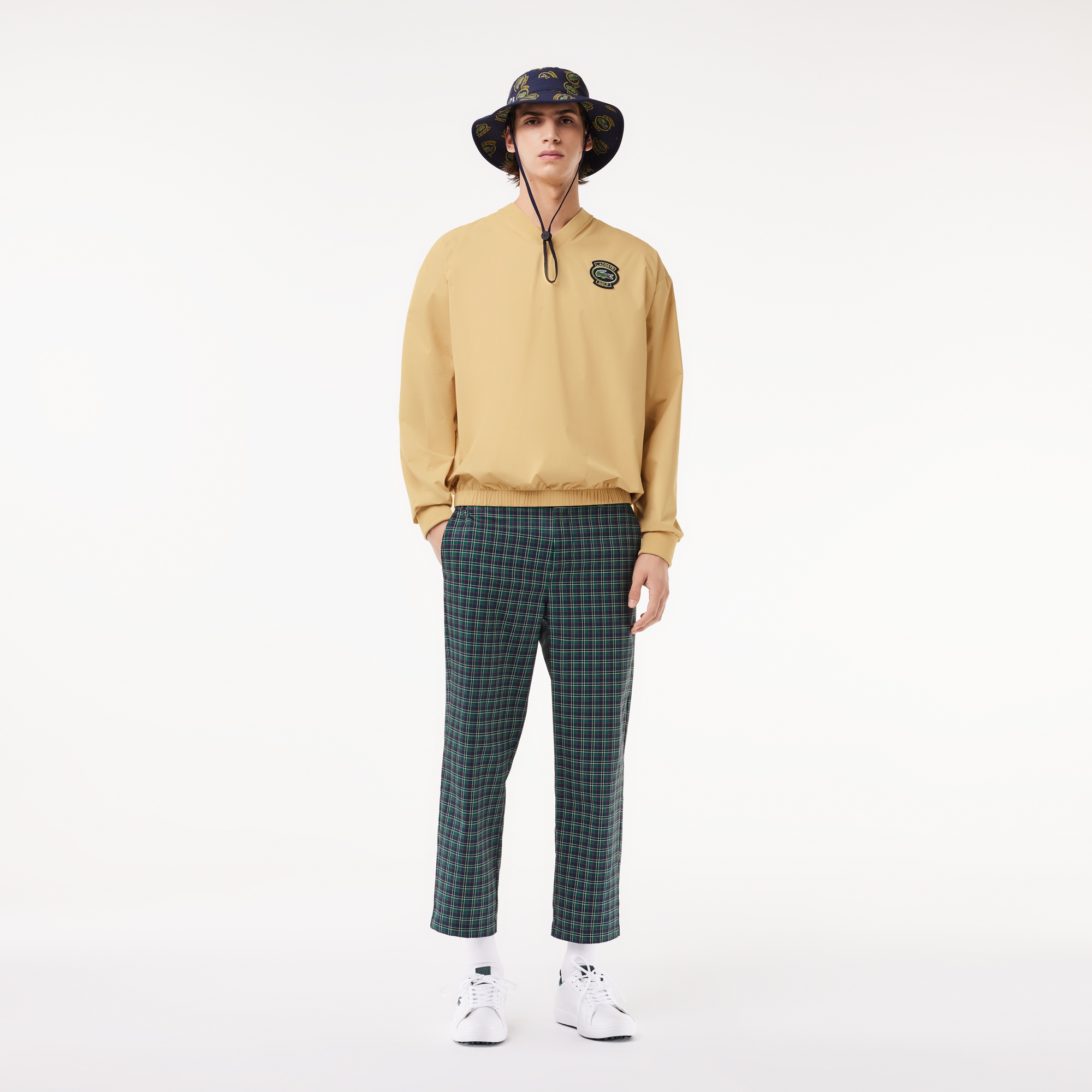 Lacoste Erkek Loose Fit V Yaka Sarı Sweatshirt