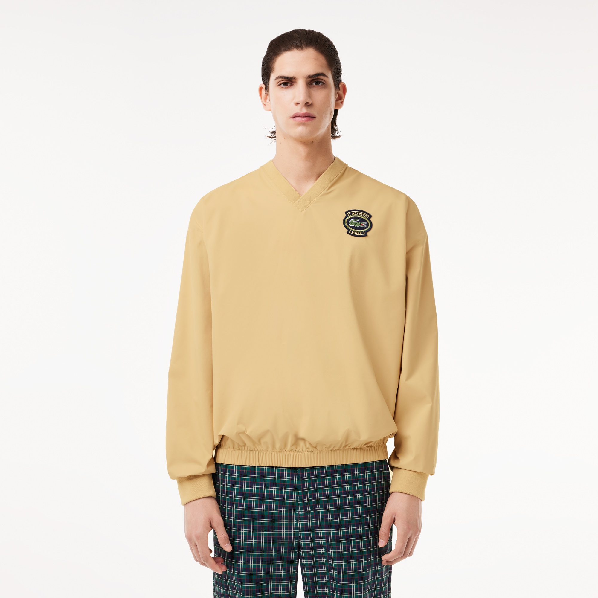 Lacoste Erkek Loose Fit V Yaka Sarı Sweatshirt