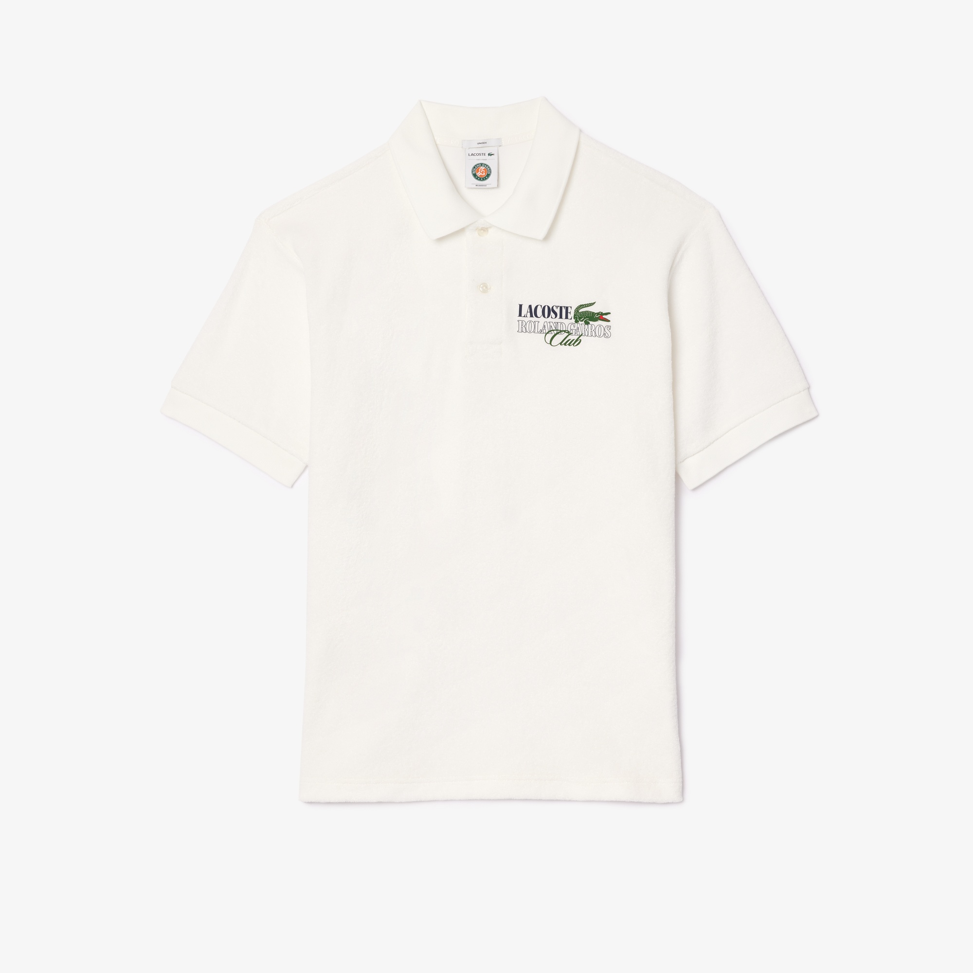 Lacoste x Roland Garros Unisex Relaxed Fit Beyaz Polo