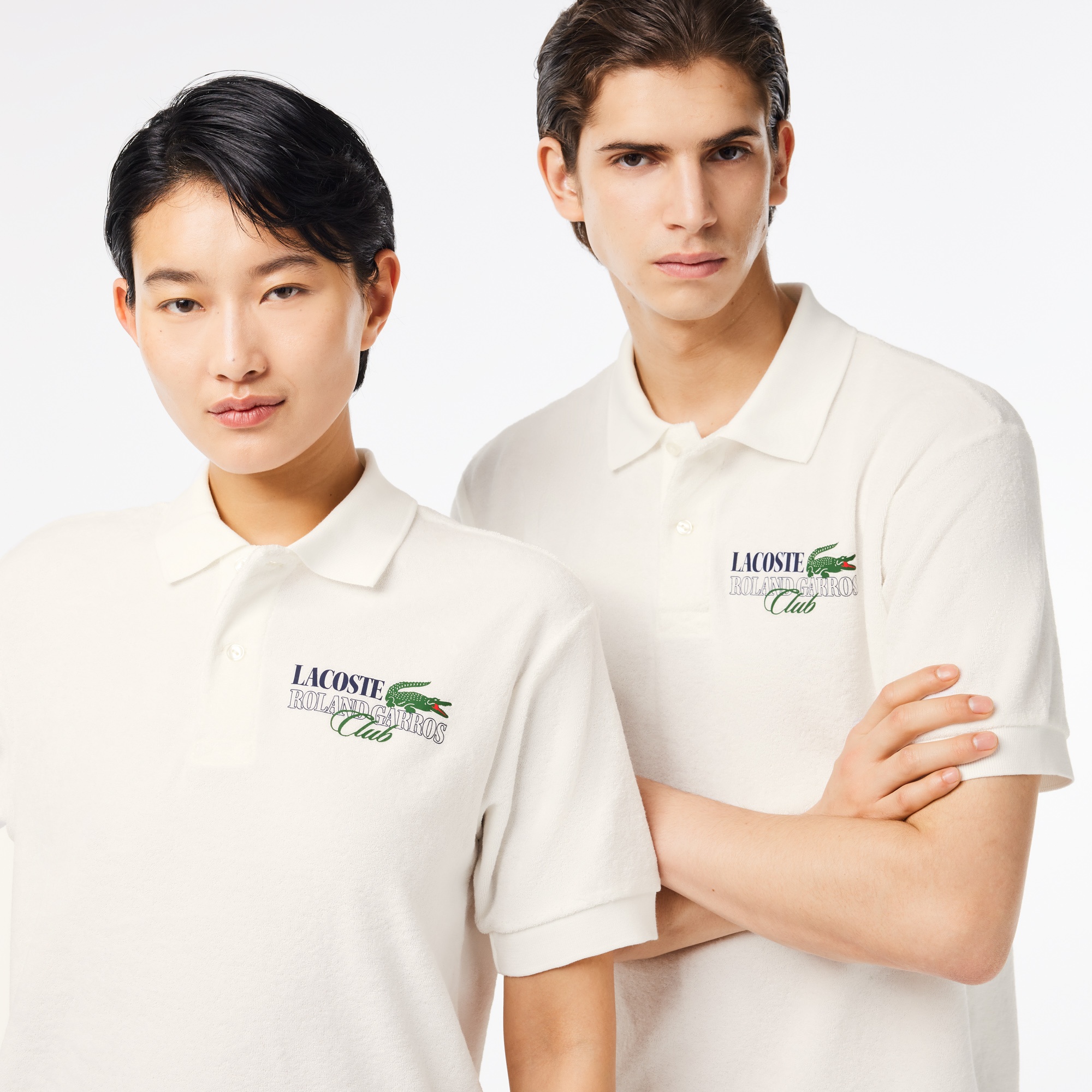 Lacoste x Roland Garros Unisex Relaxed Fit Beyaz Polo