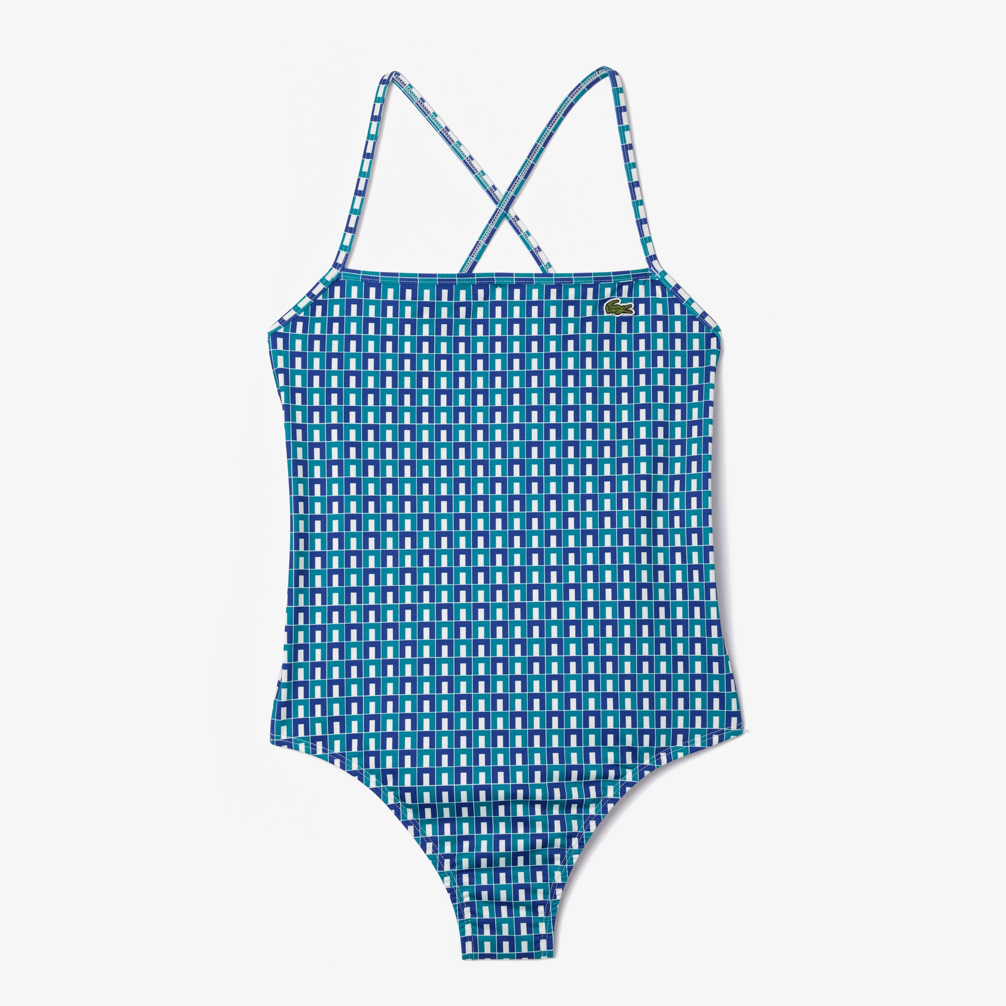 Lacoste Kadın Monogram Mavi Mayo