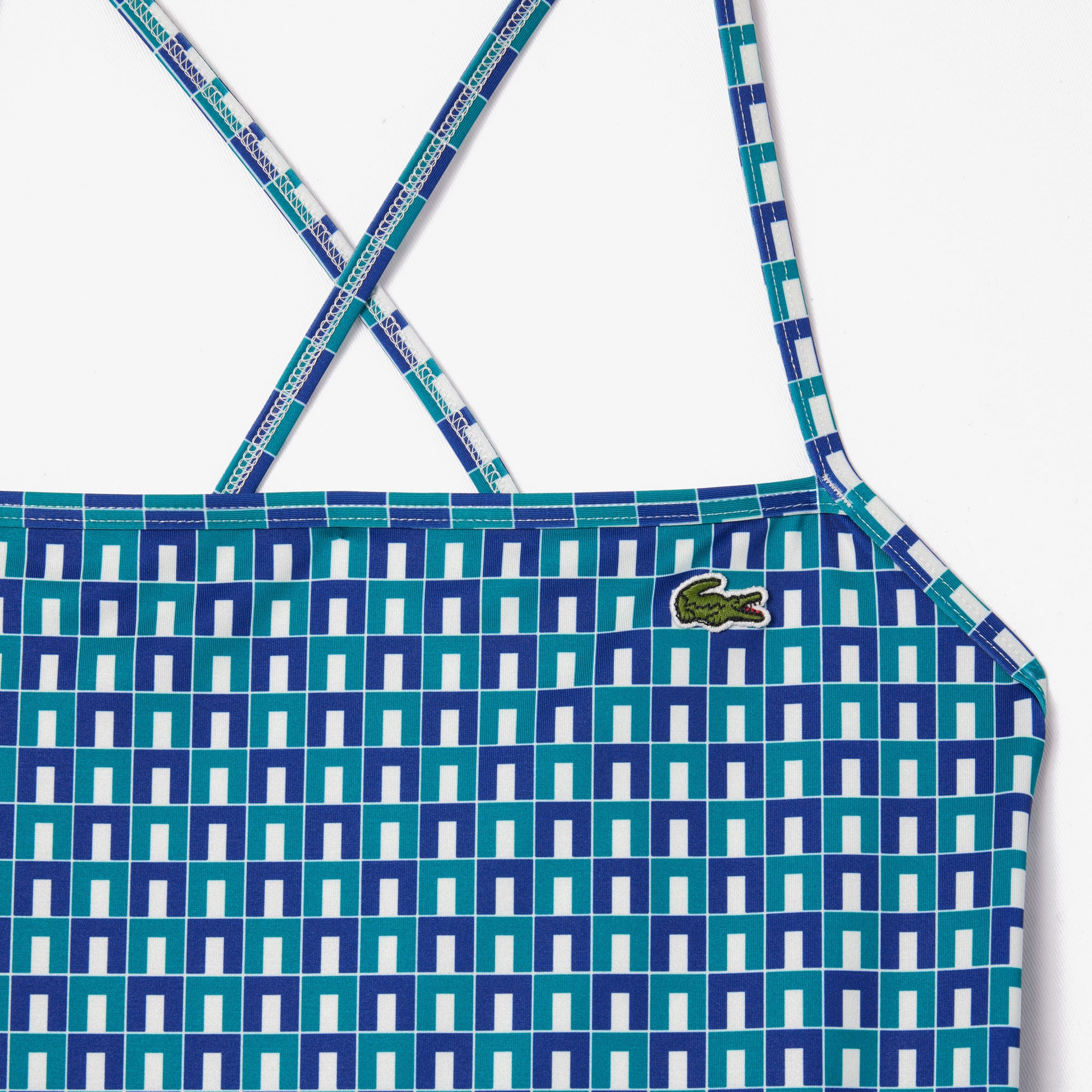 Lacoste Kadın Monogram Mavi Mayo