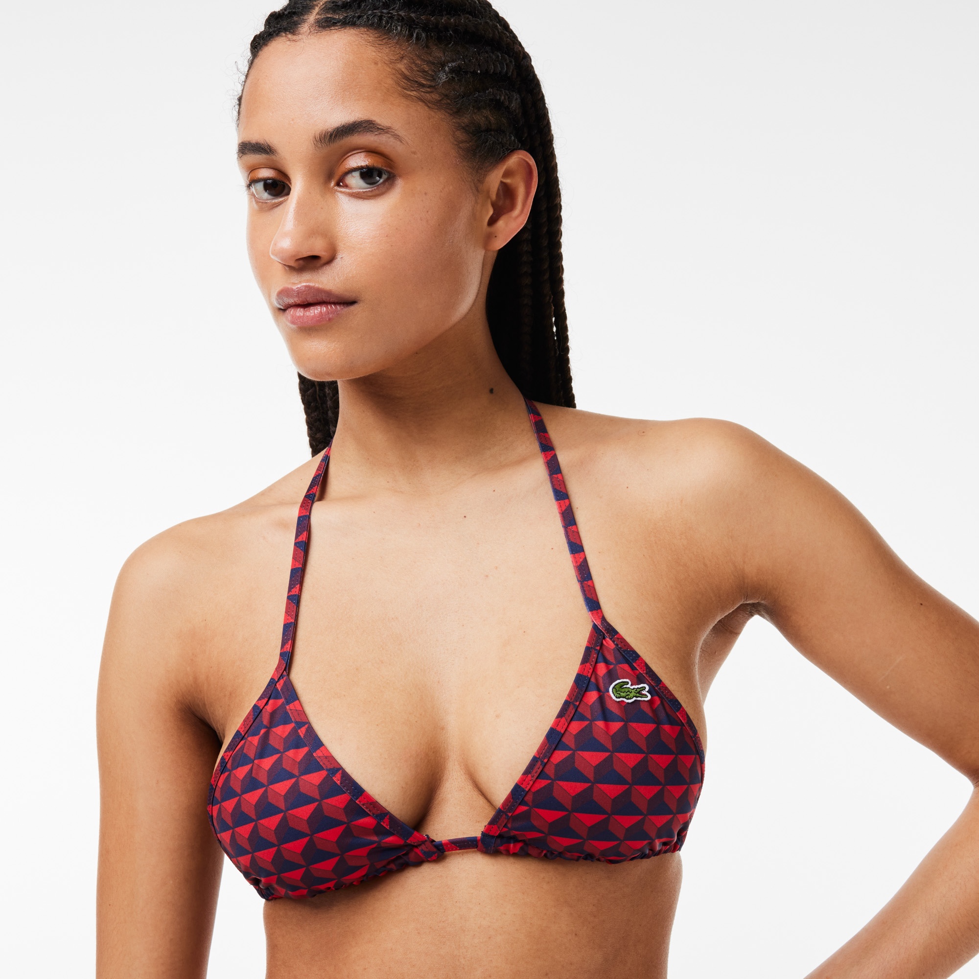 Lacoste Kadın Monogram Bordo Bikini Üstü