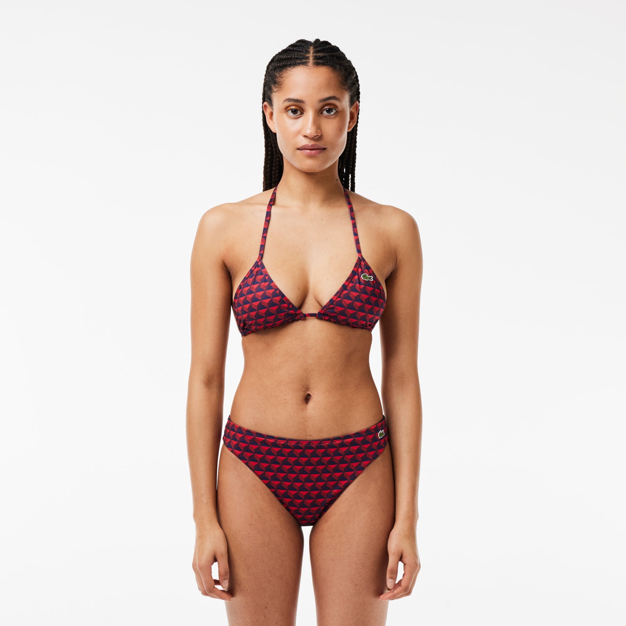 Lacoste Kadın Monogram Bordo Bikini Üstü