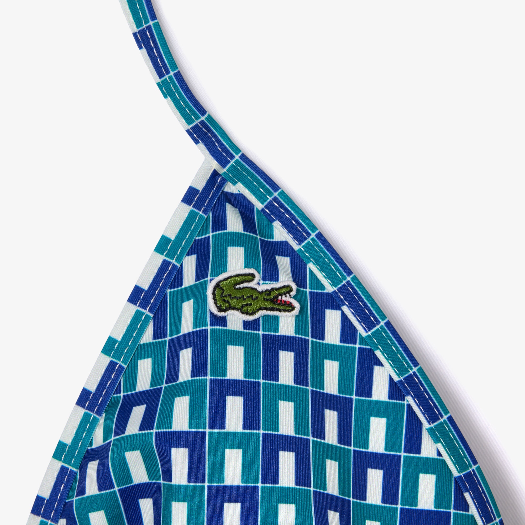 Lacoste Kadın Monogram Mavi Bikini Üstü