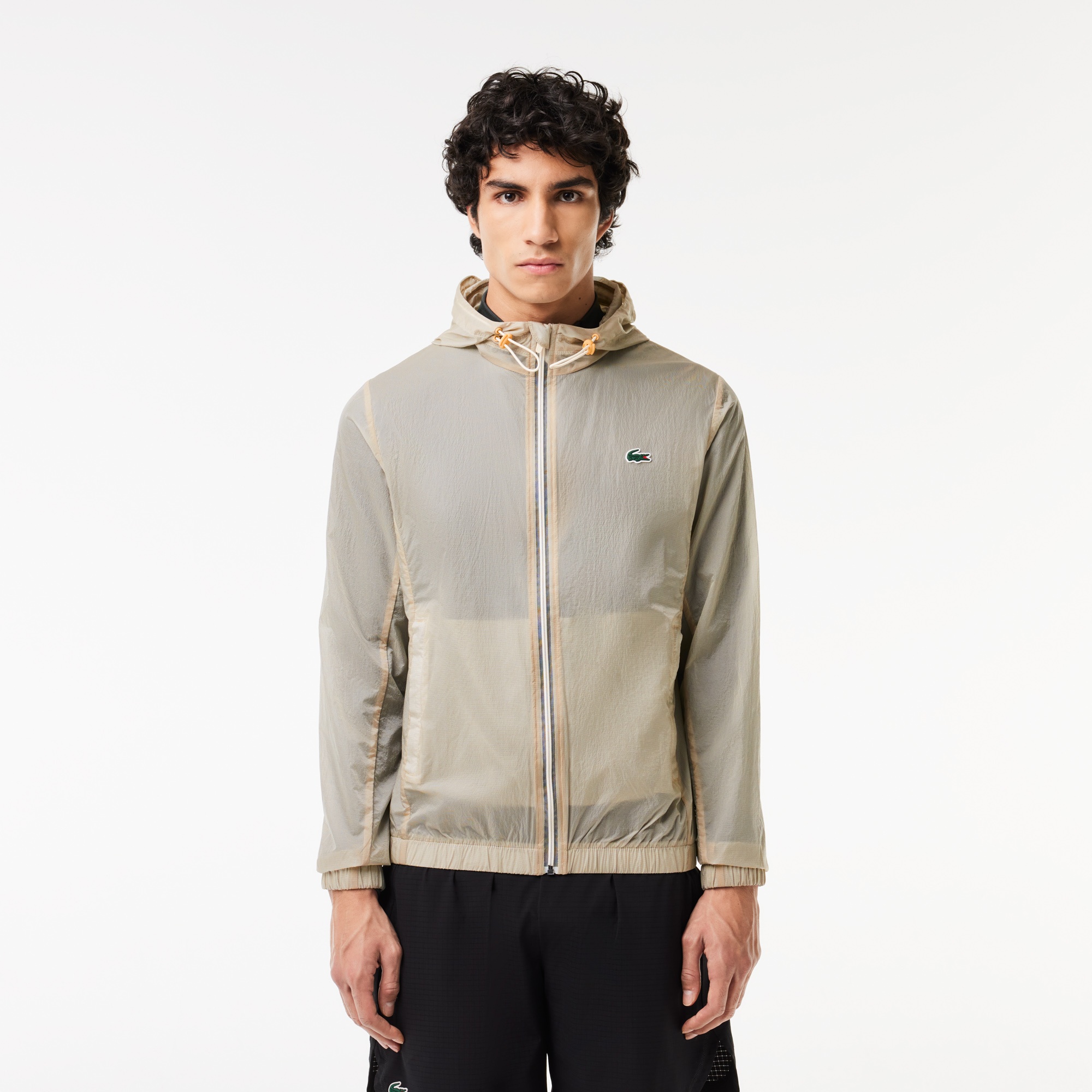 Lacoste Erkek Kapüşonlu Krem Mont