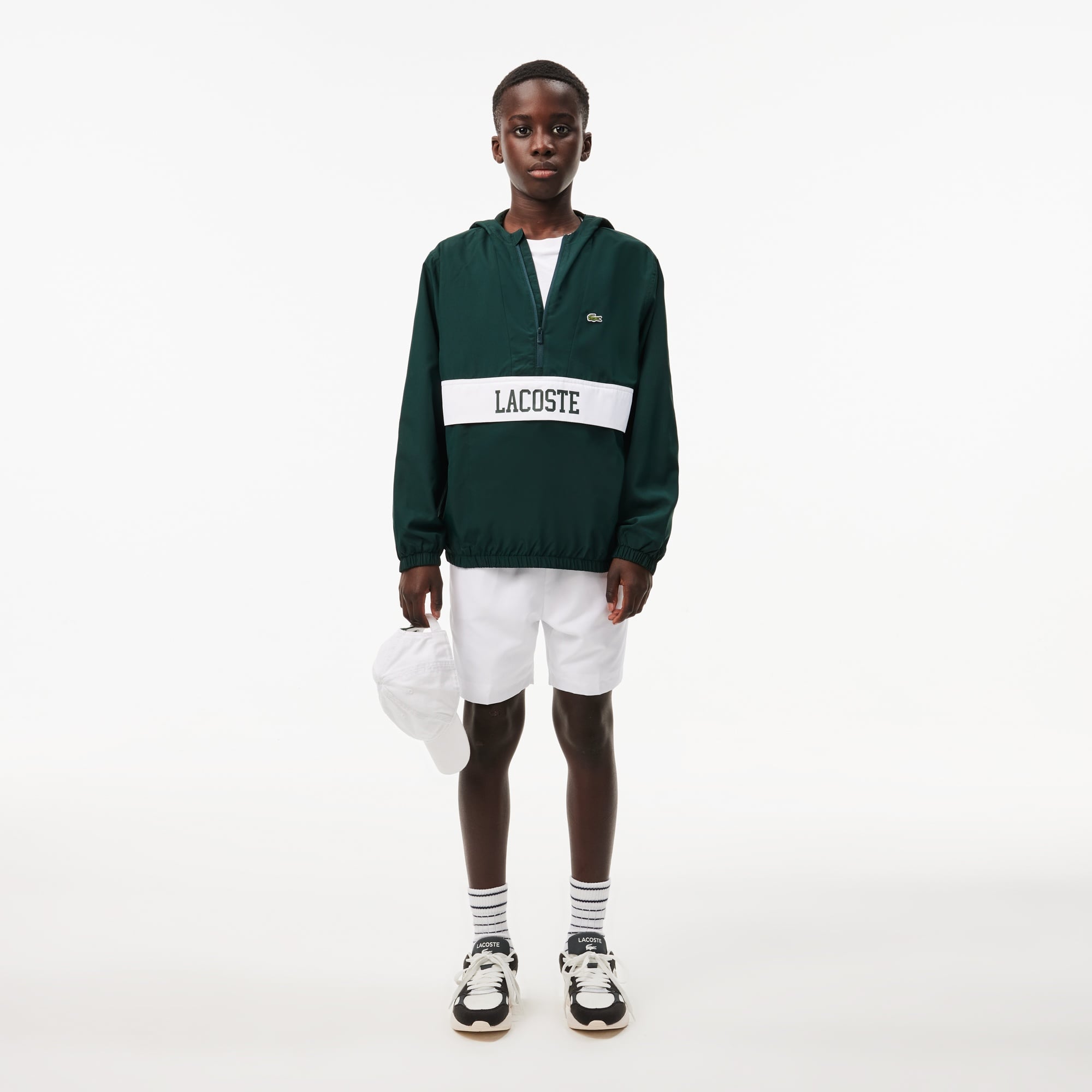 Lacoste Çocuk Kapüşonlu Baskılı Yeşil Mont