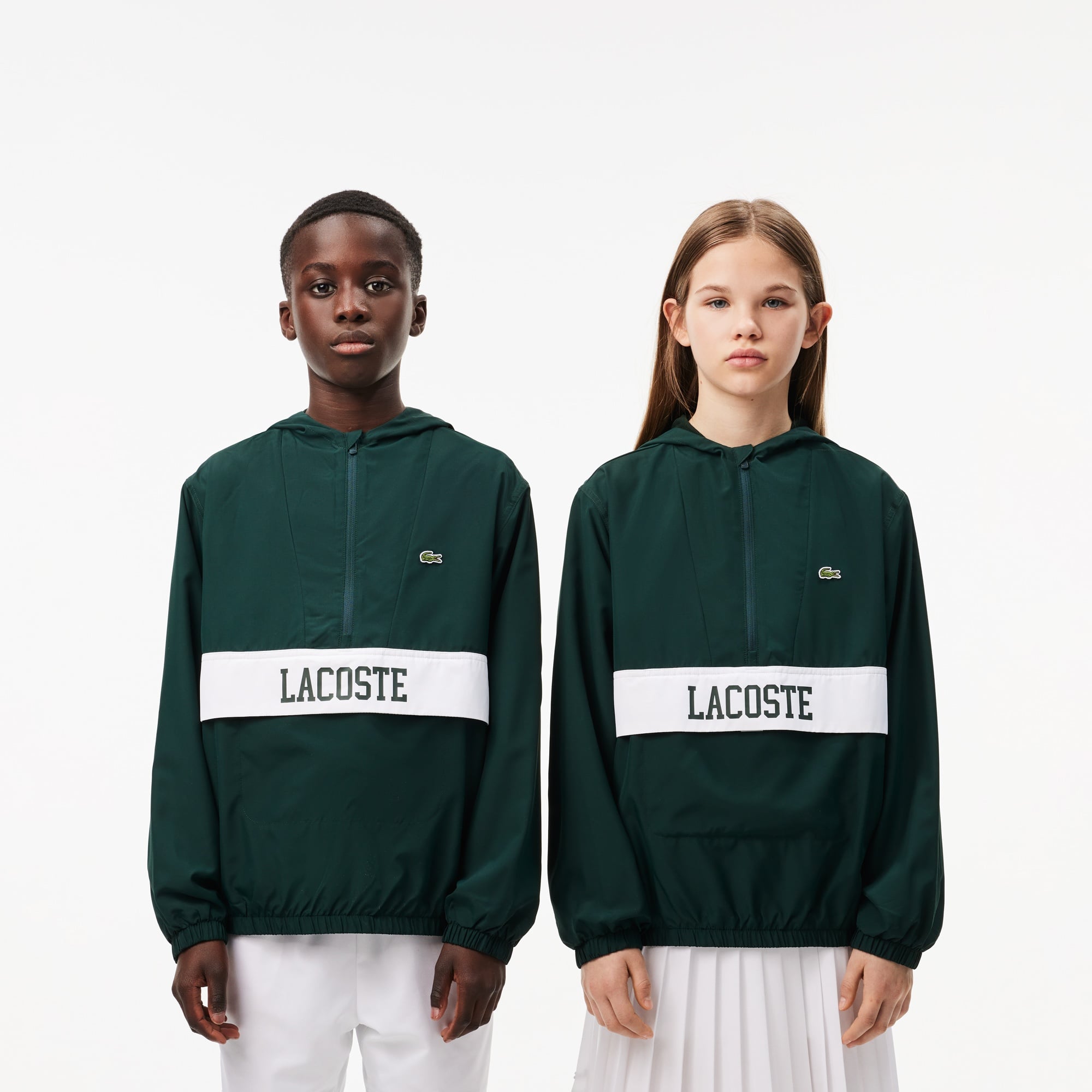 Lacoste Çocuk Kapüşonlu Baskılı Yeşil Mont