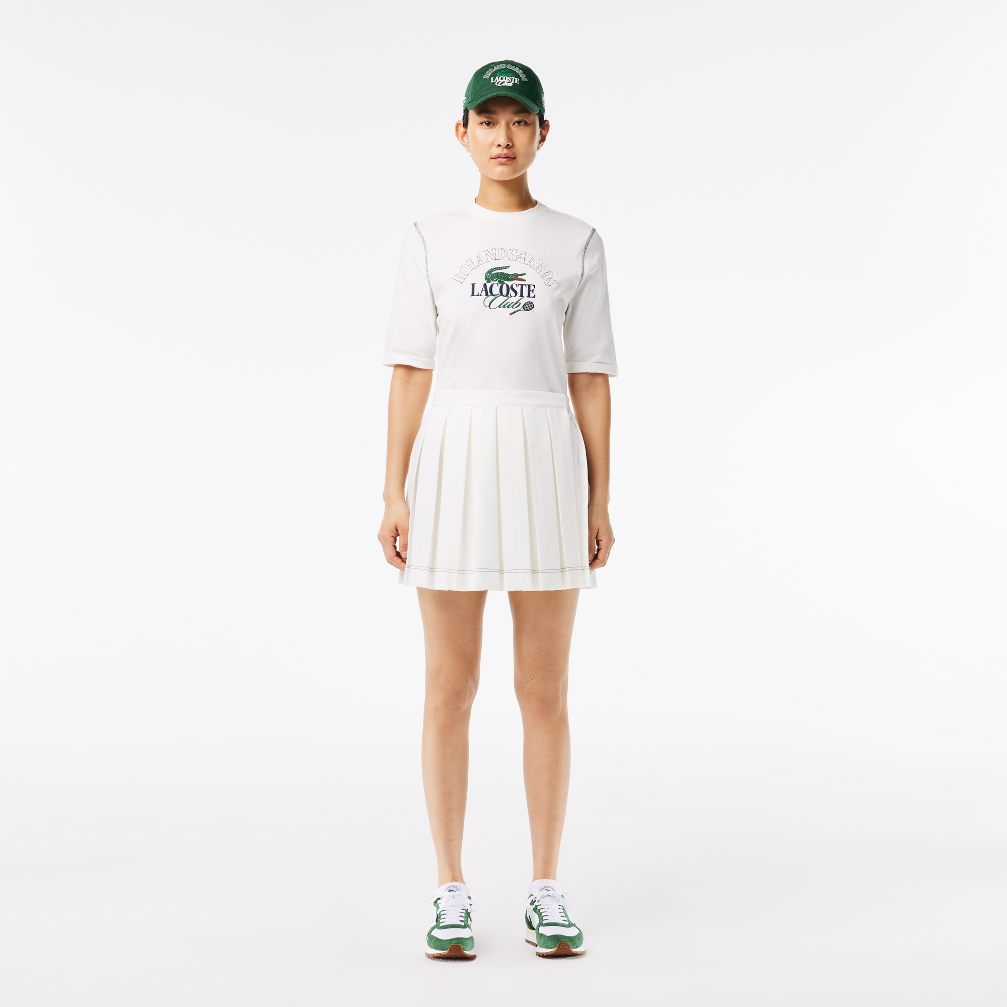 Lacoste x Roland Garros SPORT Kadın Beyaz Etek