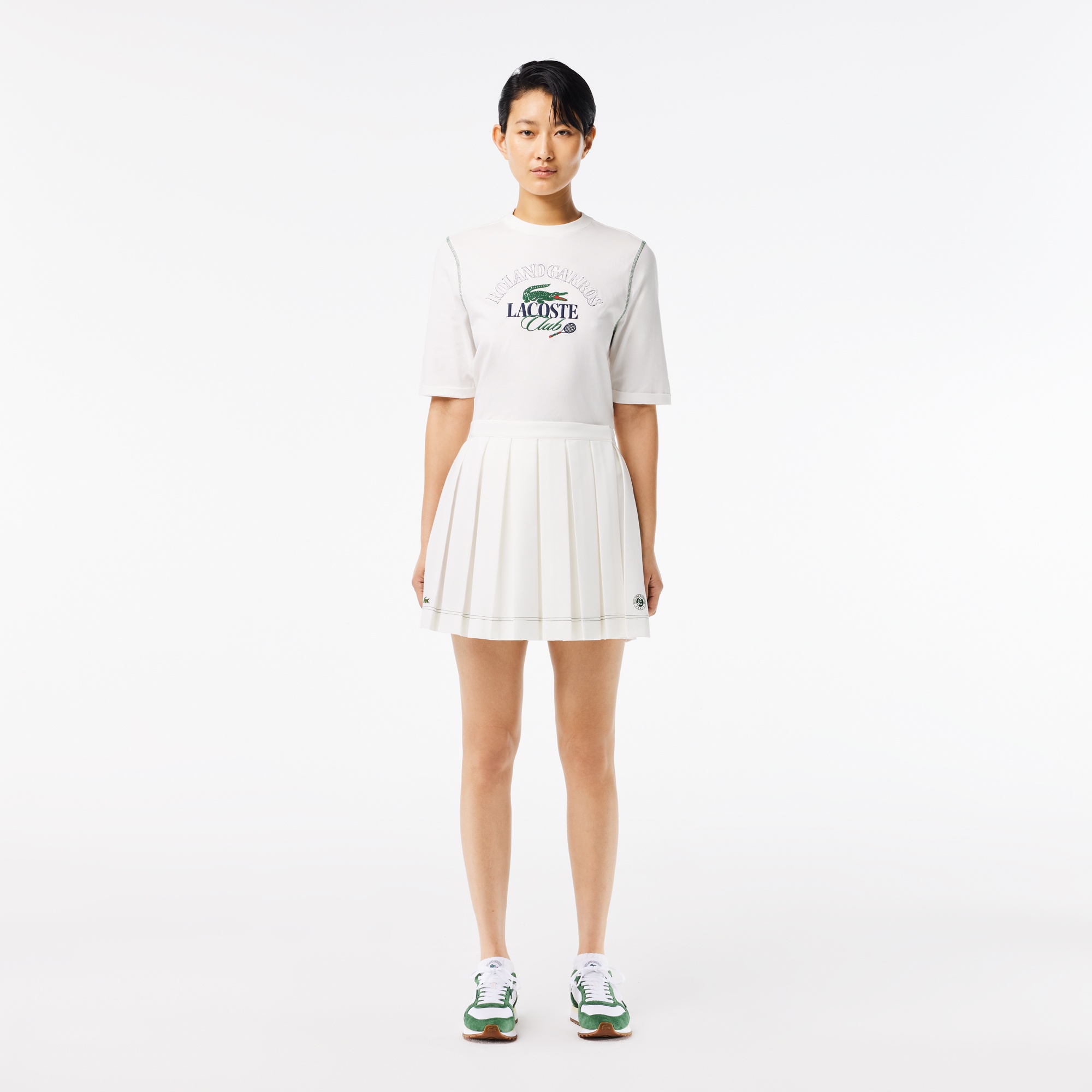Lacoste x Roland Garros SPORT Kadın Beyaz Etek