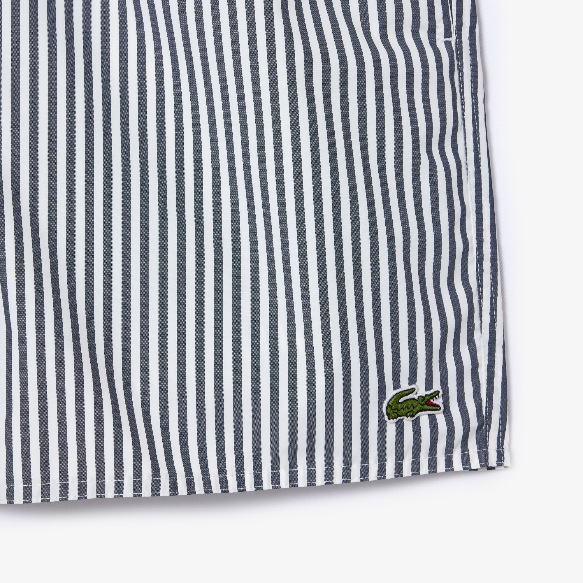 Lacoste Erkek Çizgili Beyaz Mayo Şort