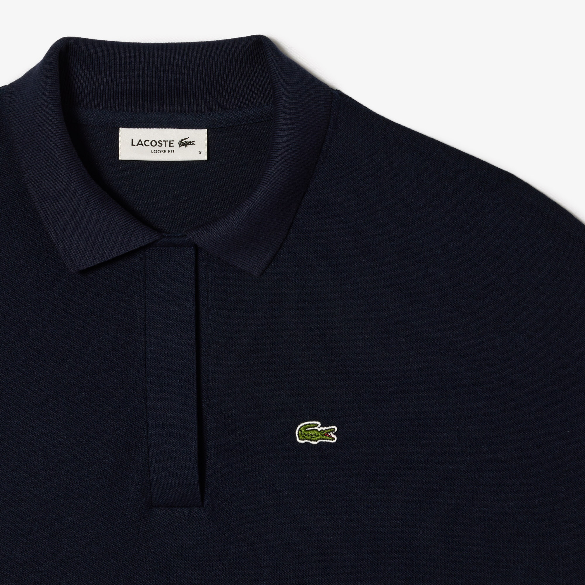 Lacoste Kadın Loose Fit Lacivert Polo