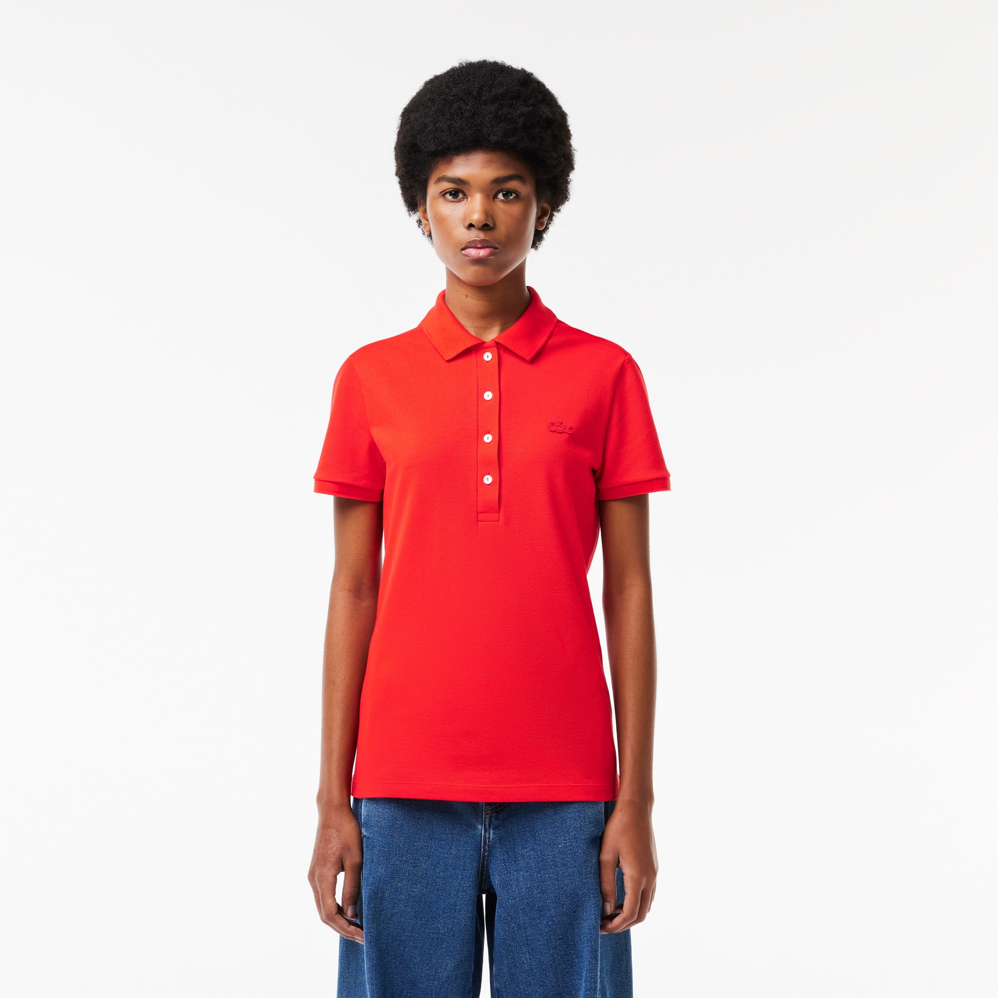 Lacoste Kadın Slim Fit Kırmızı Polo