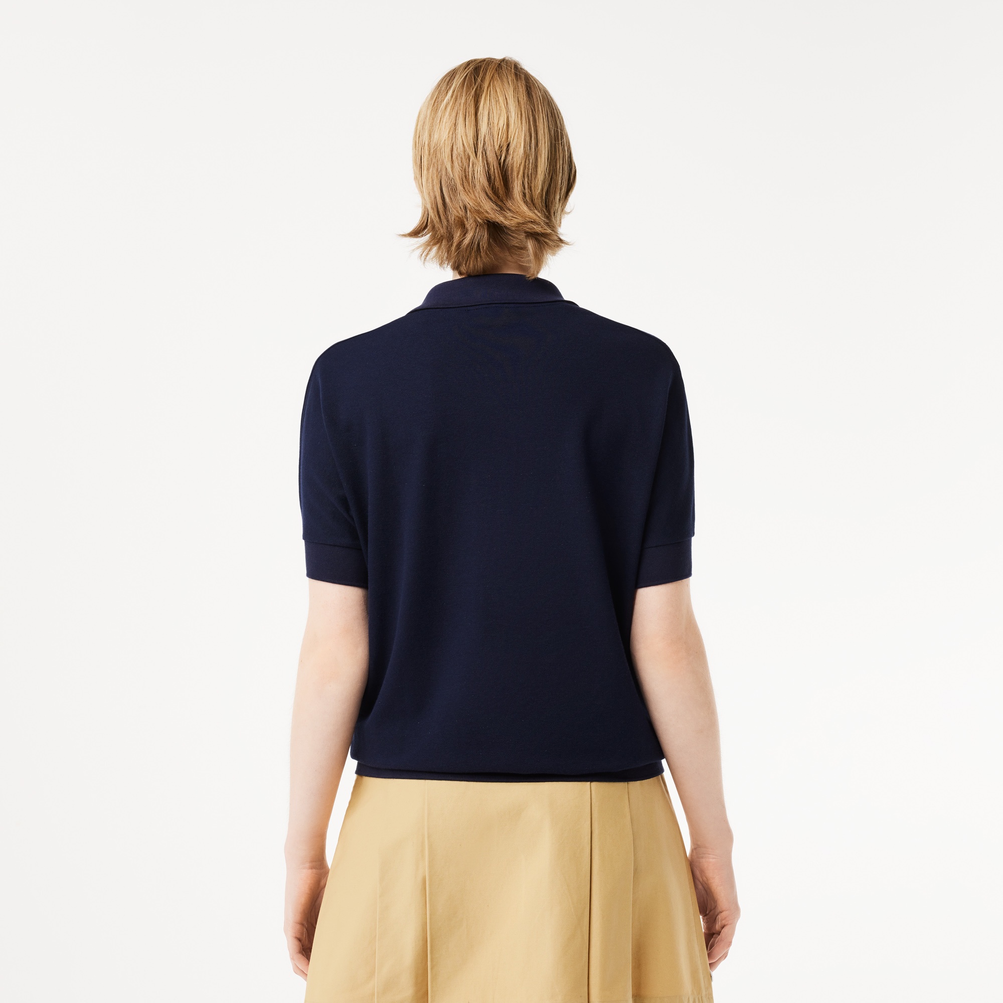 Lacoste Kadın Loose Fit Lacivert Polo