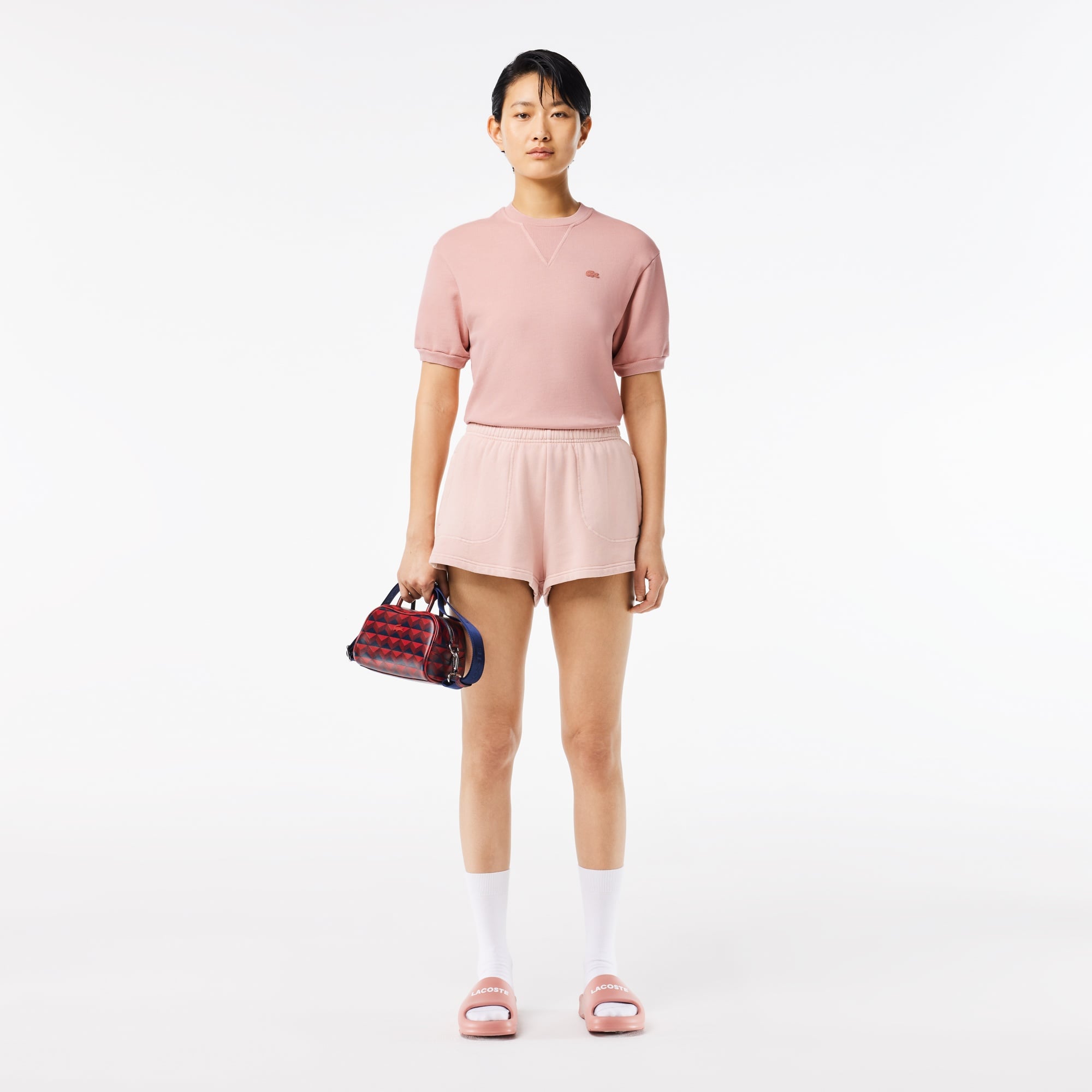 Lacoste Kadın Regular Fit Bisiklet Yaka Pembe T-Shirt