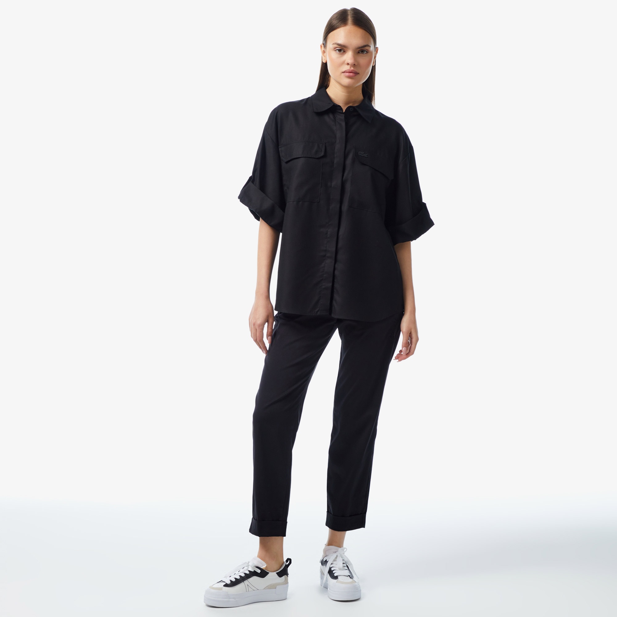 Lacoste Kadın Regular Fit Siyah Pantolon