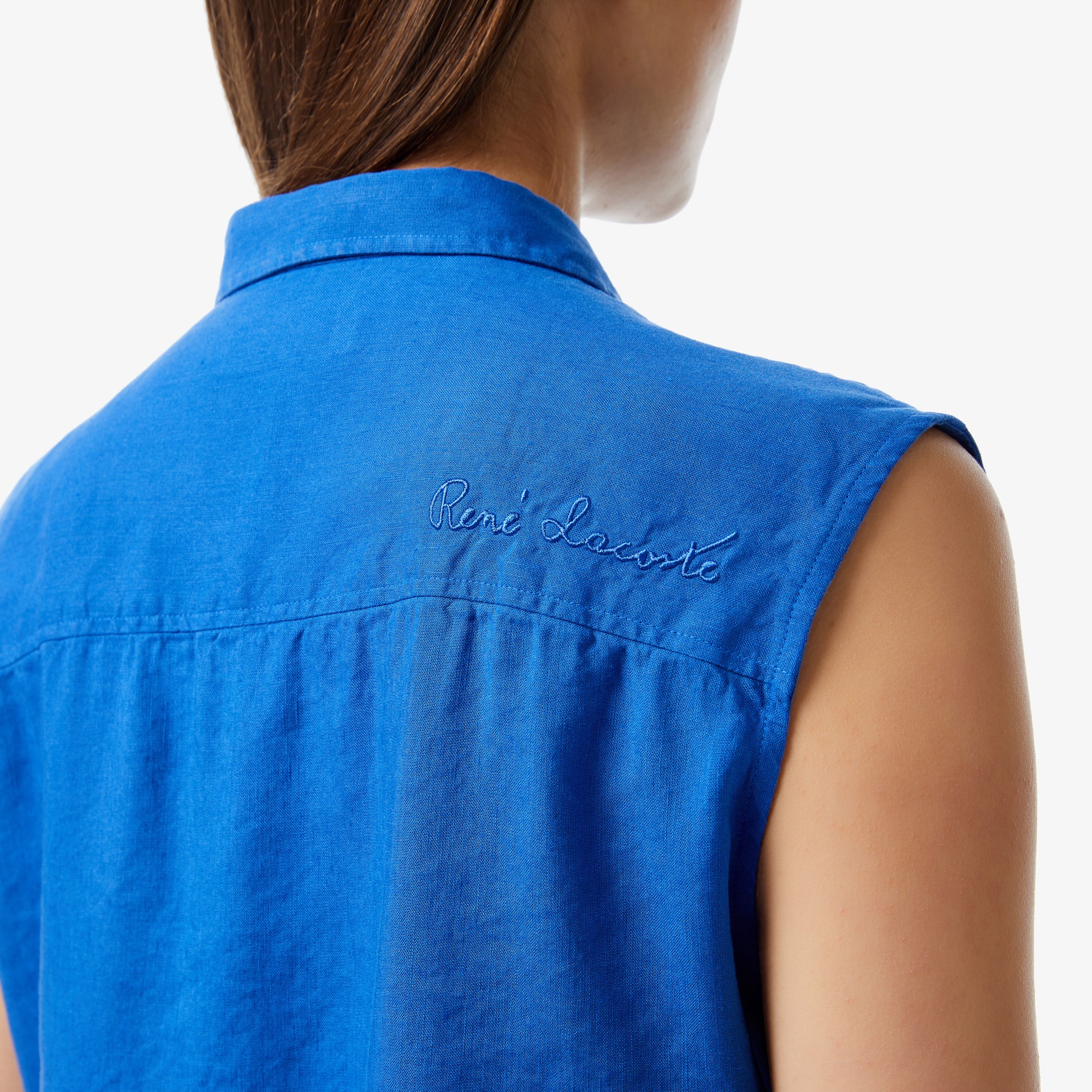 Lacoste Kadın Kolsuz Lacivert Gömlek