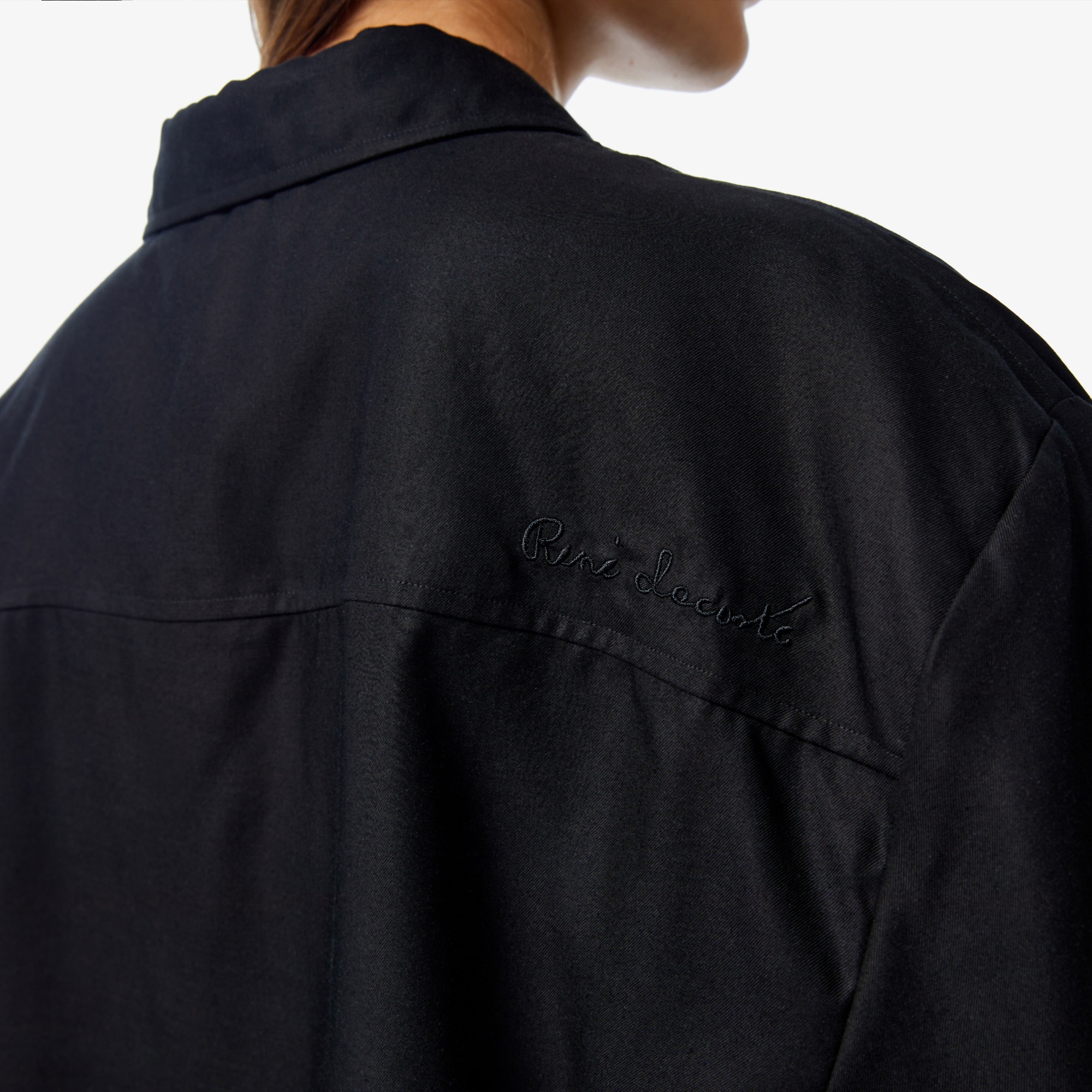 Lacoste Kadın Relaxed Fit Kısa Kollu Siyah Gömlek