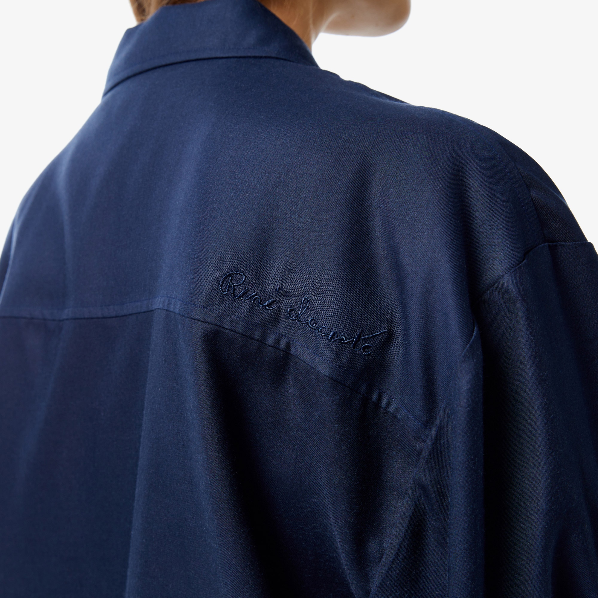 Lacoste Kadın Relaxed Fit Uzun Kollu Lacivert Gömlek