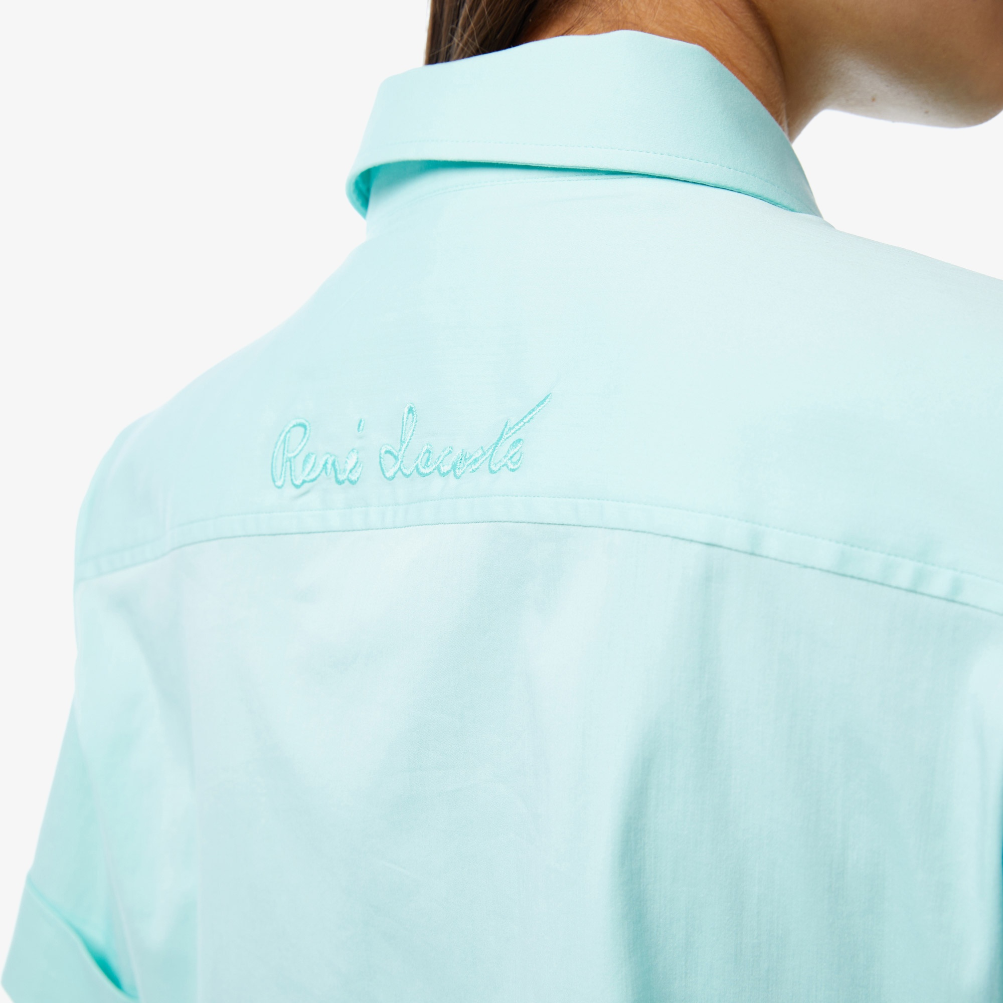 Lacoste Kadın Kısa Kollu Mavi Gömlek