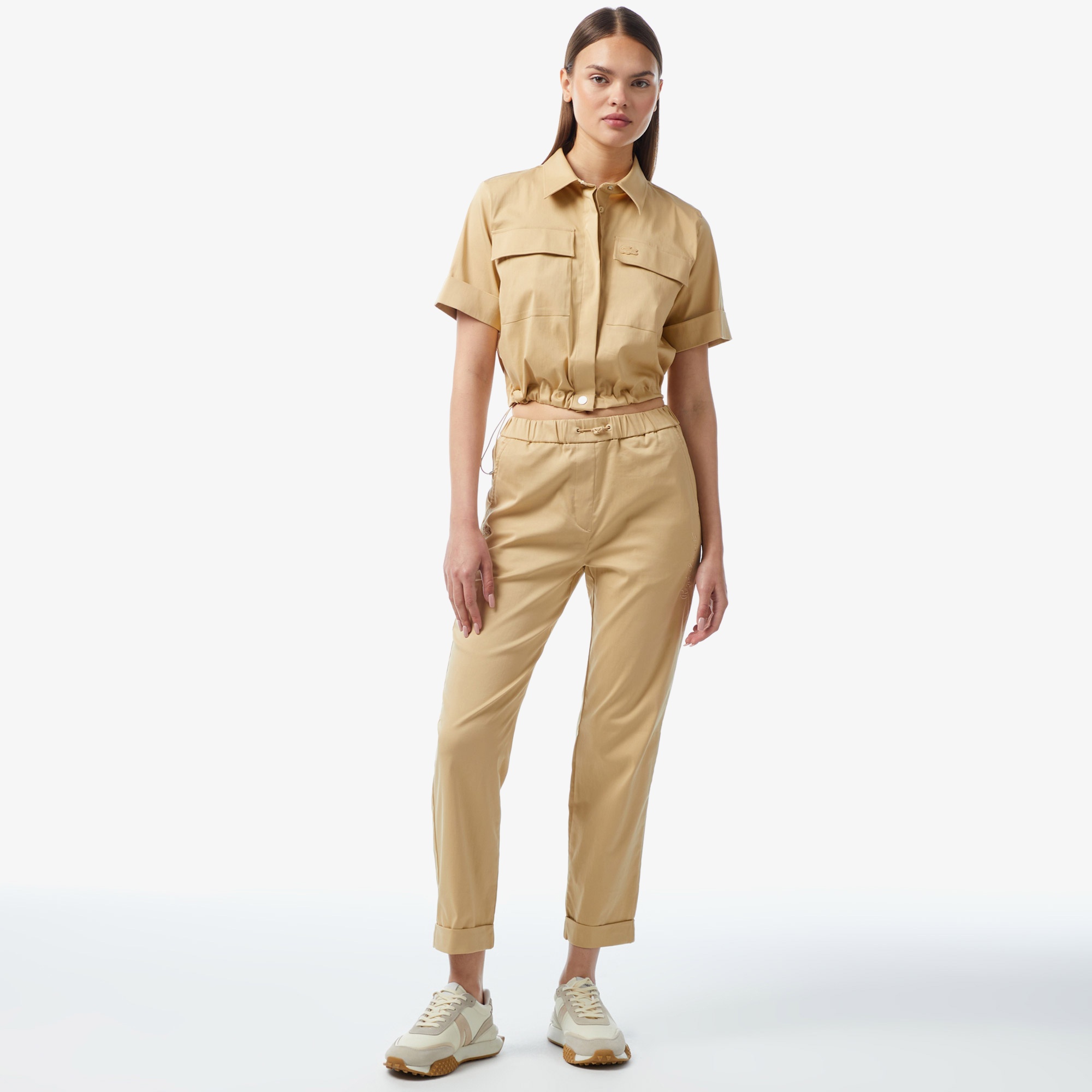 Lacoste Kadın Kısa Kollu Kahverengi Gömlek