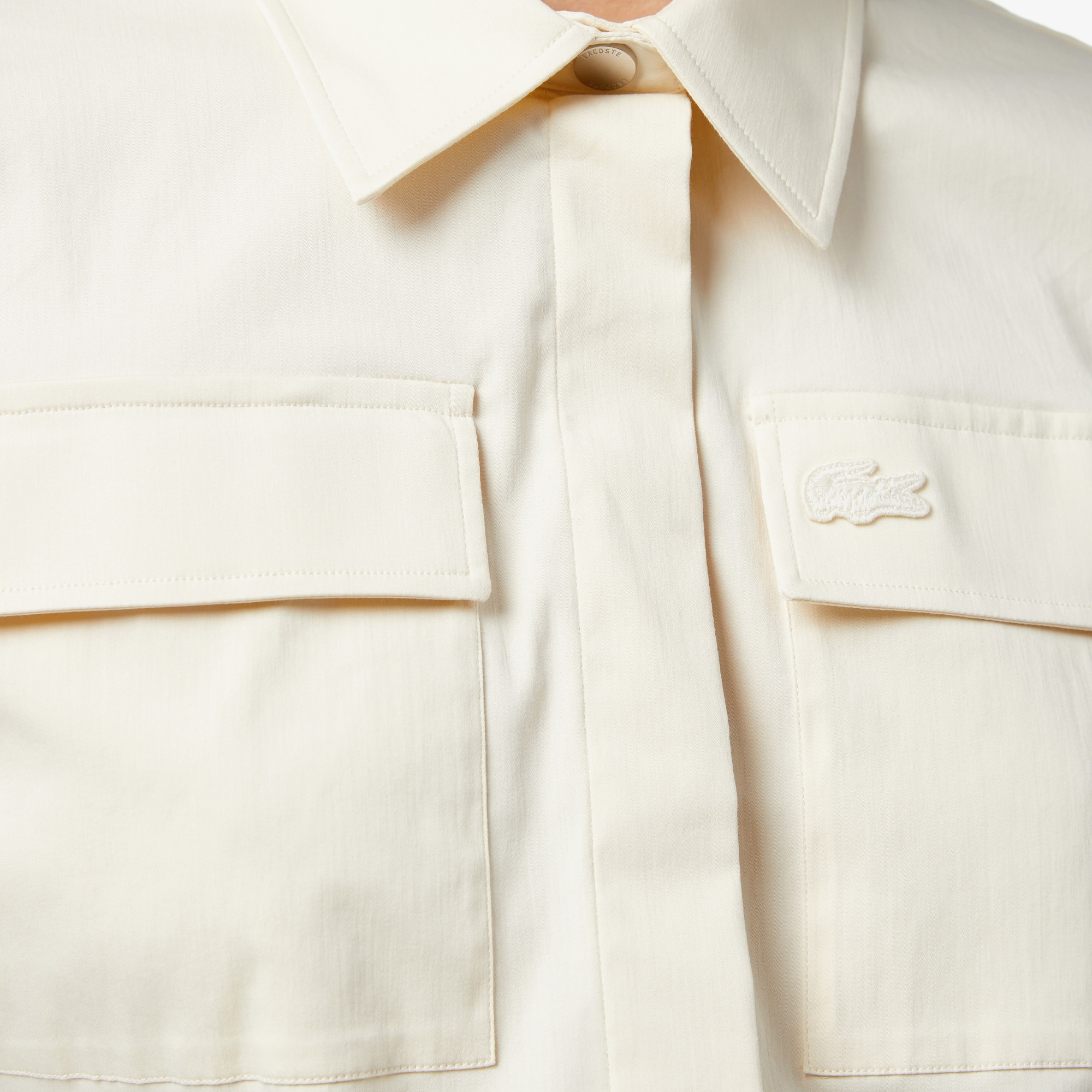 Lacoste Kadın Kısa Kollu Bej Gömlek