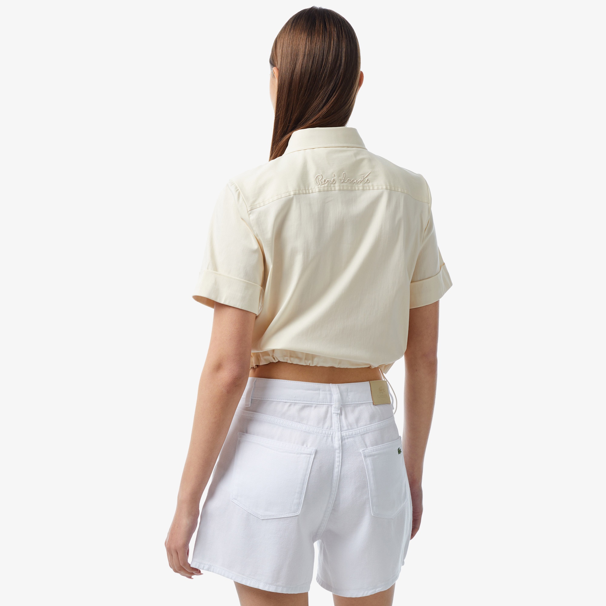 Lacoste Kadın Kısa Kollu Bej Gömlek