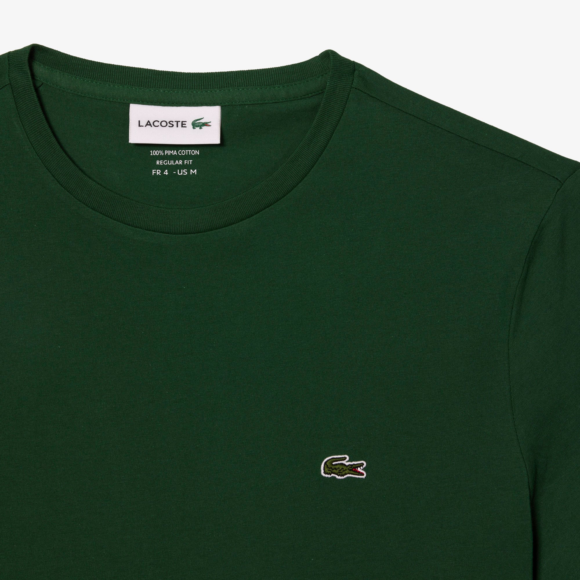 Lacoste Erkek Regular Fit Bisiklet Yaka Koyu Yeşil T-Shirt görsel 5