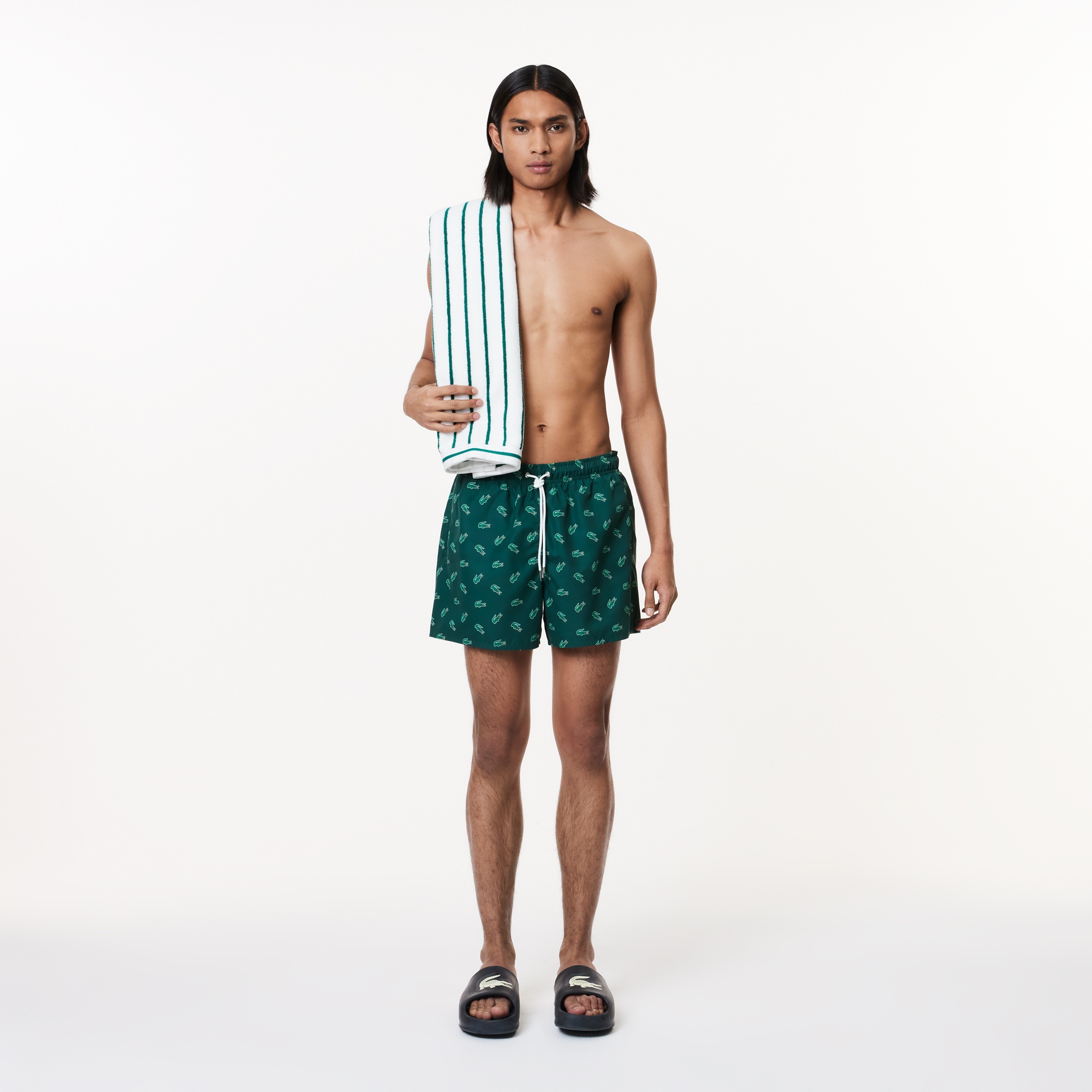 Lacoste Erkek Desenli Yeşil Mayo