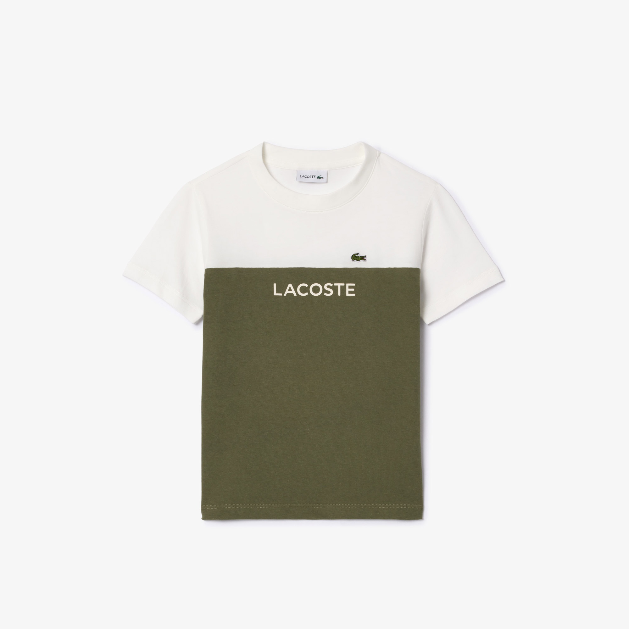Lacoste Çocuk Yeşil Renk Bloklu T-shirt