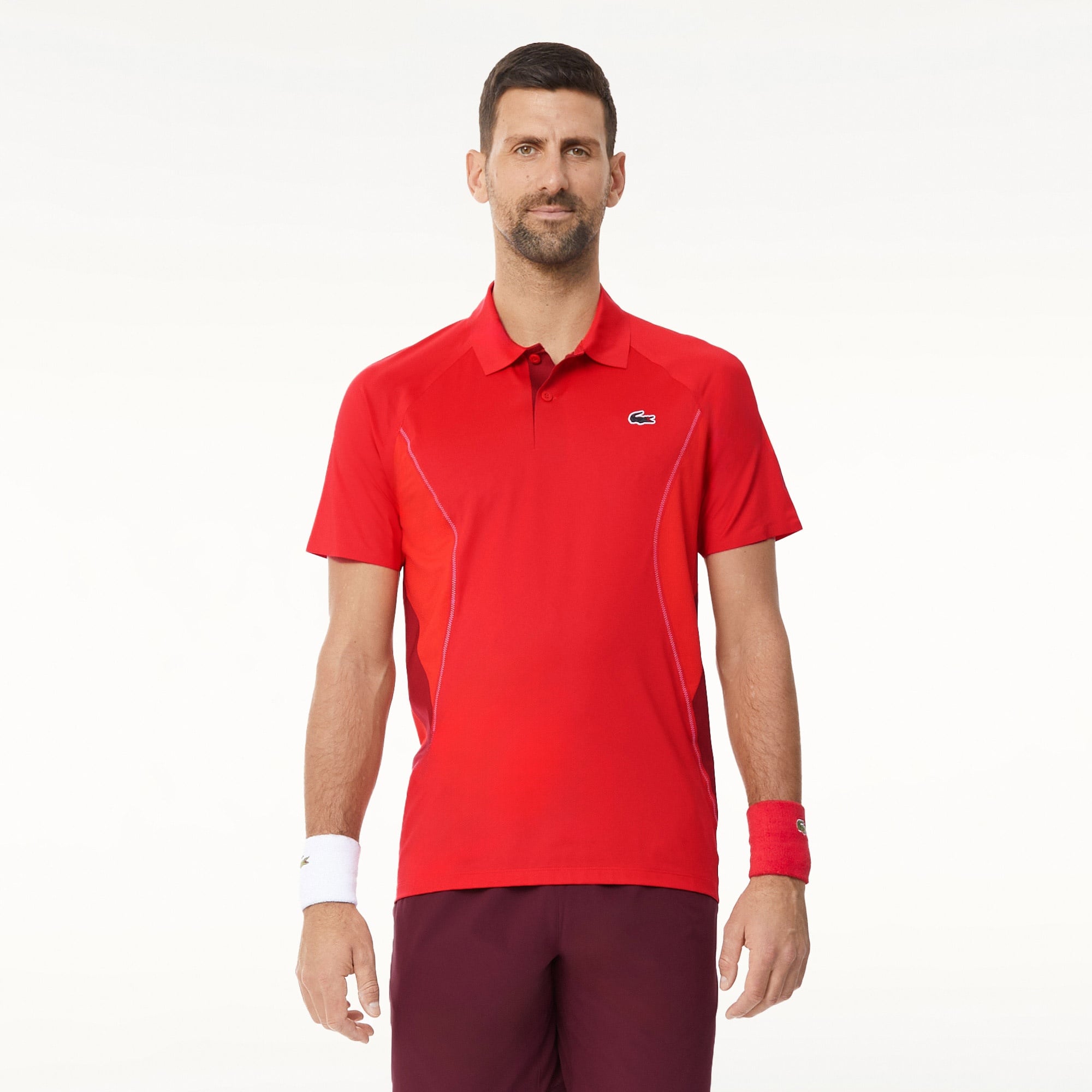 Lacoste SPORT x Novak Djokovic Erkek Regular Fit Kırmızı Polo