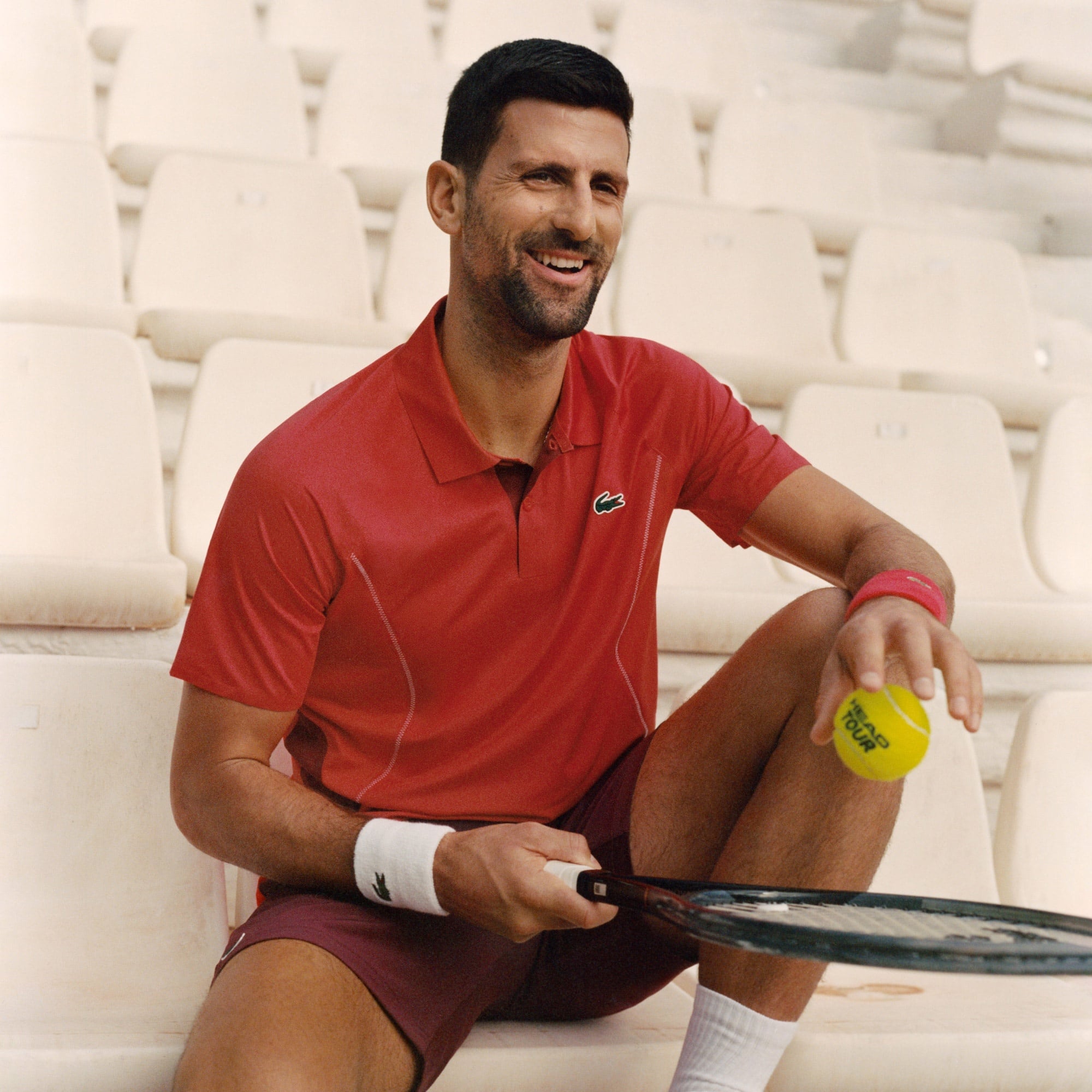 Lacoste SPORT x Novak Djokovic Erkek Regular Fit Kırmızı Polo