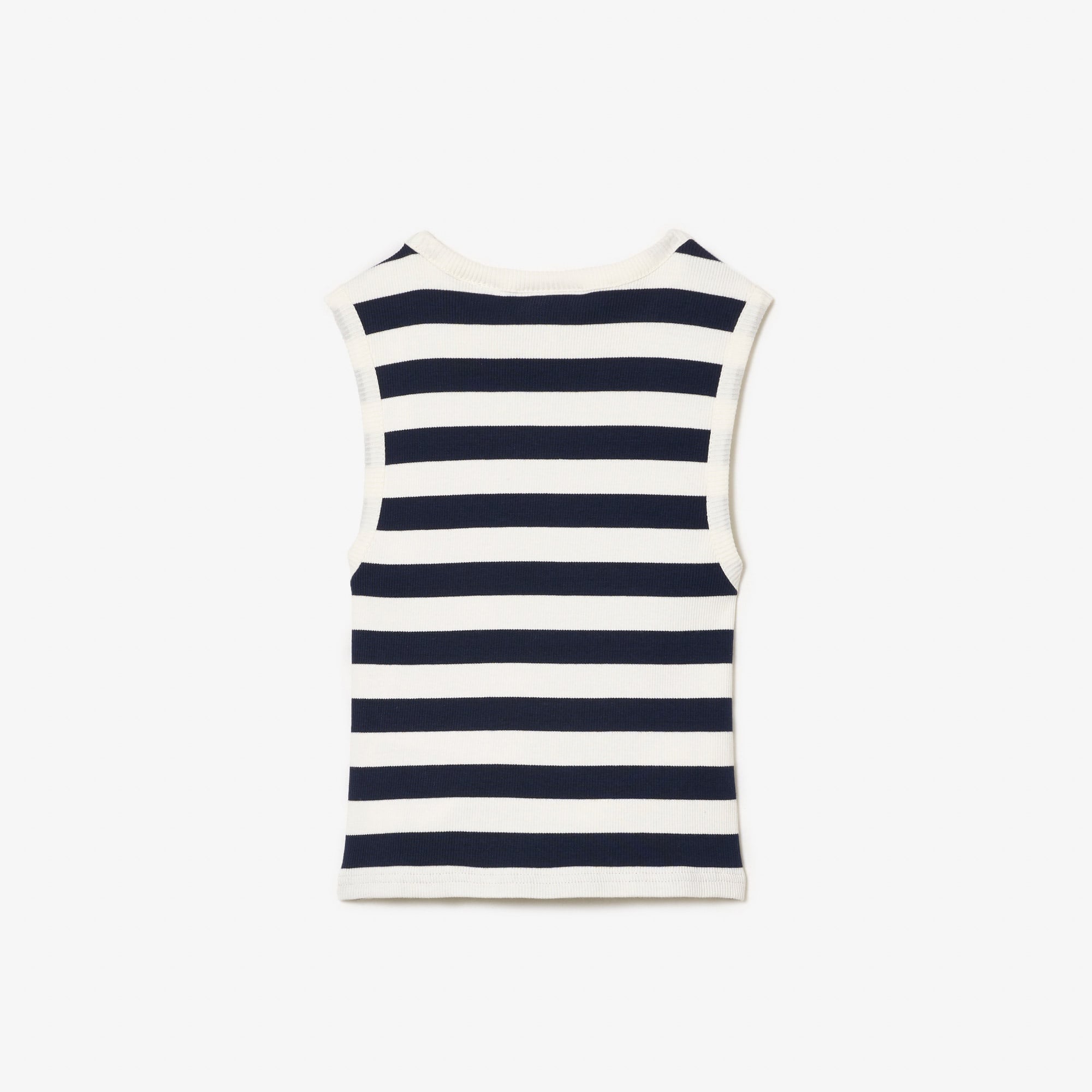 Lacoste Çocuk Kolsuz Bisiklet Yaka Çizgili Beyaz T-Shirt