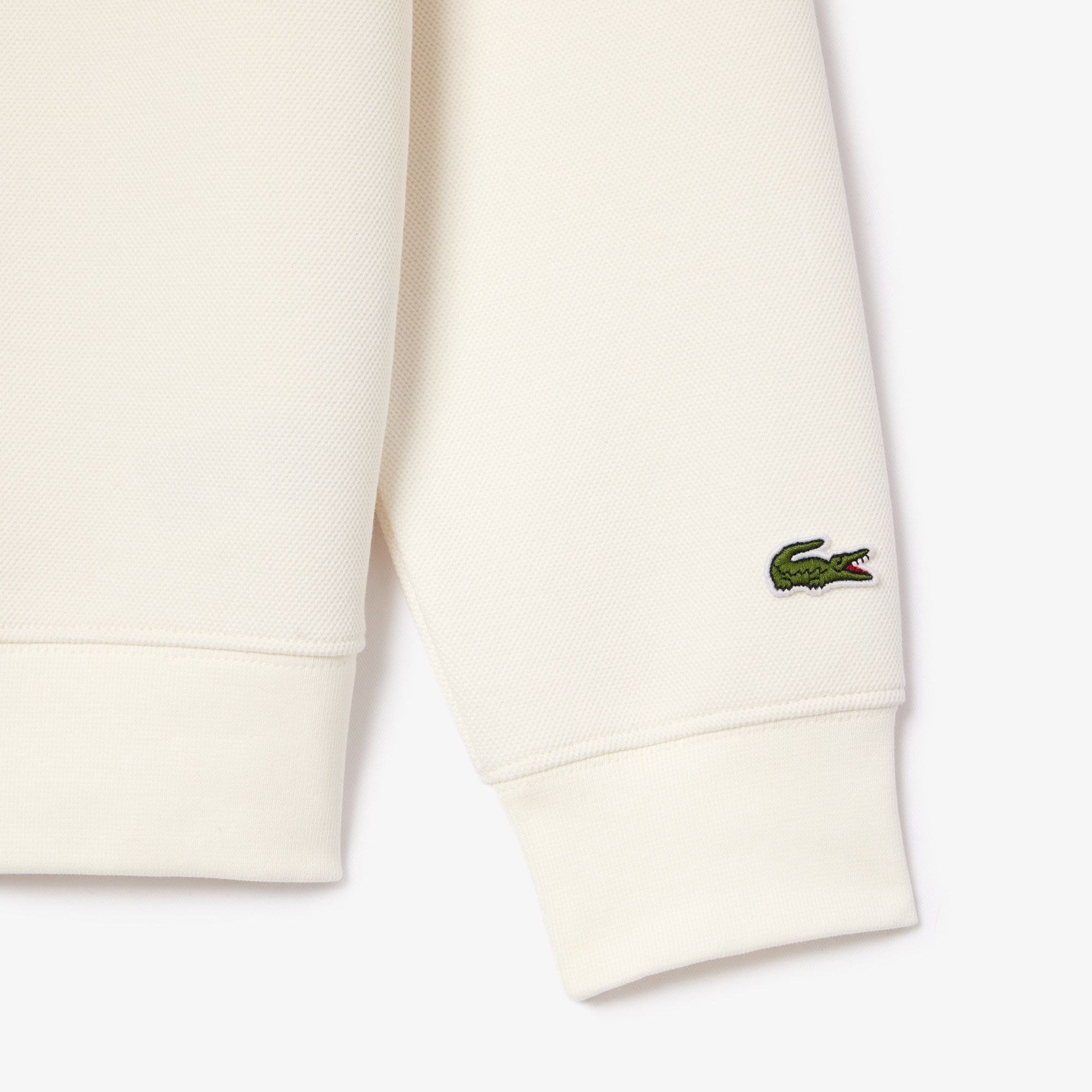 Lacoste Roland Garros Unisex Relaxed Fit Bisiklet Yaka Beyaz Sweatshirt