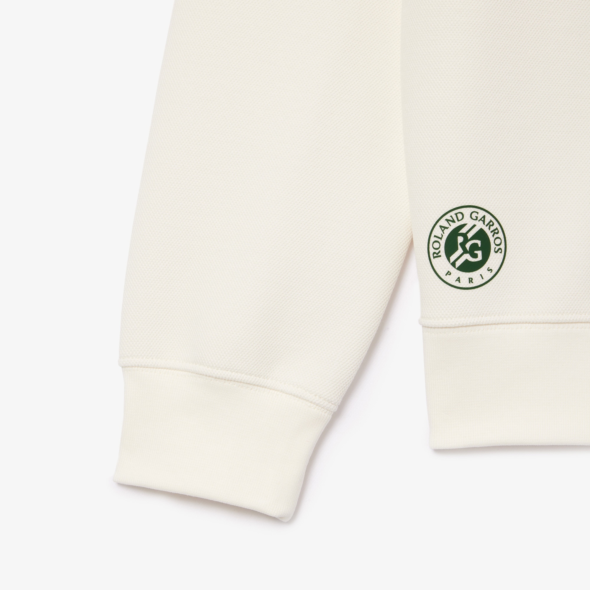 Lacoste Roland Garros Unisex Relaxed Fit Bisiklet Yaka Beyaz Sweatshirt