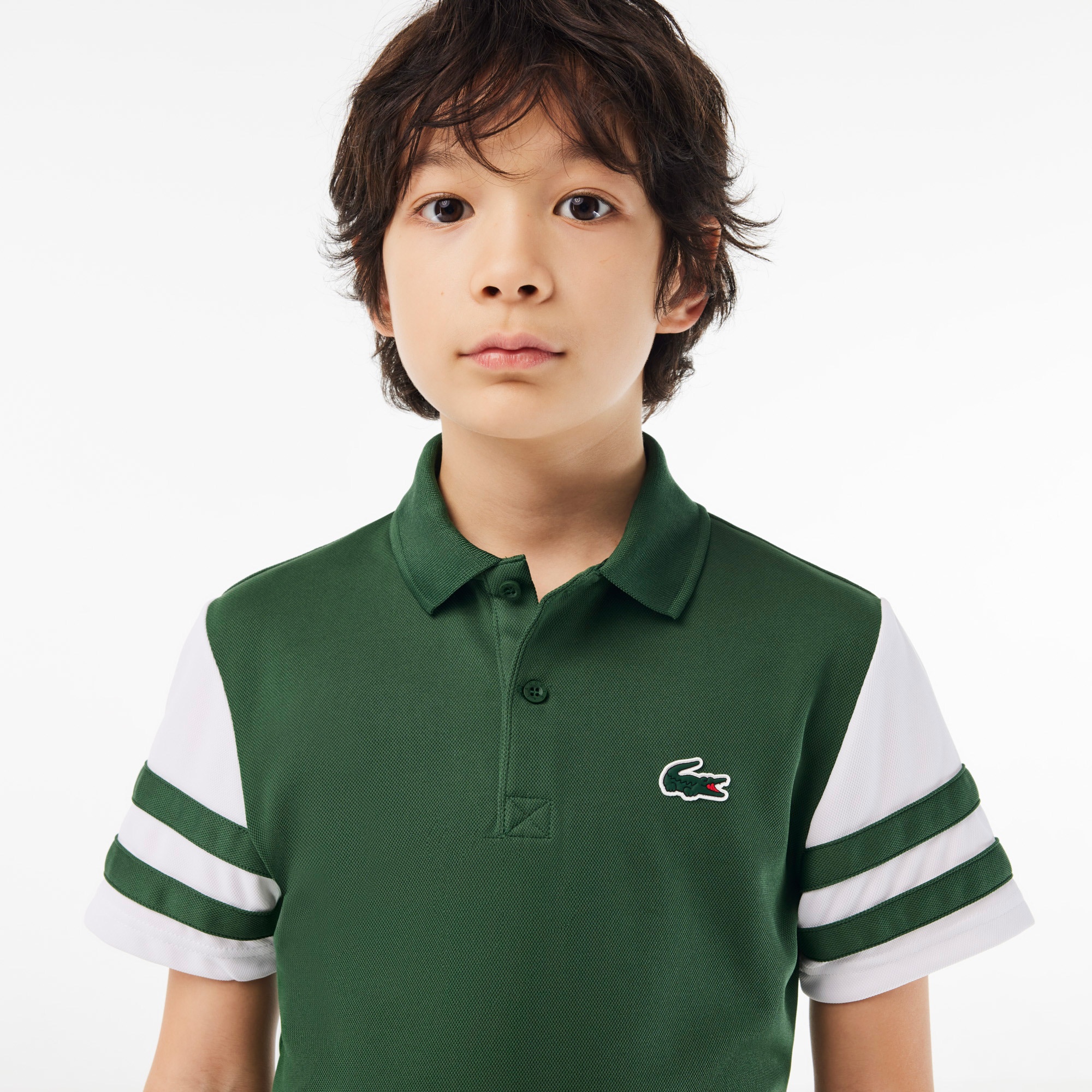 Lacoste Çocuk Renk Bloklu Yeşil Polo