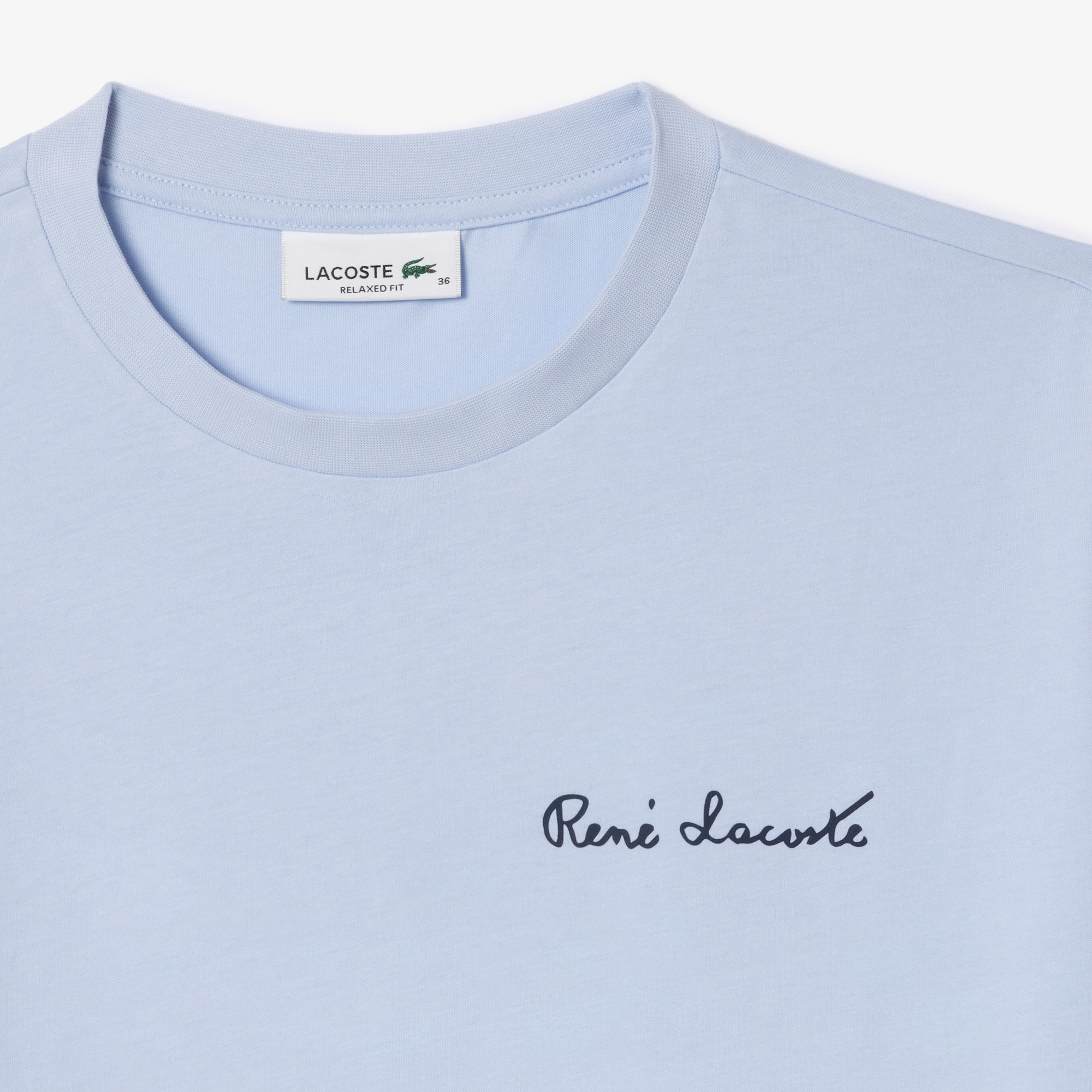 Lacoste Kadın Relaxed Fit Bisiklet Yaka Mavi T-Shirt