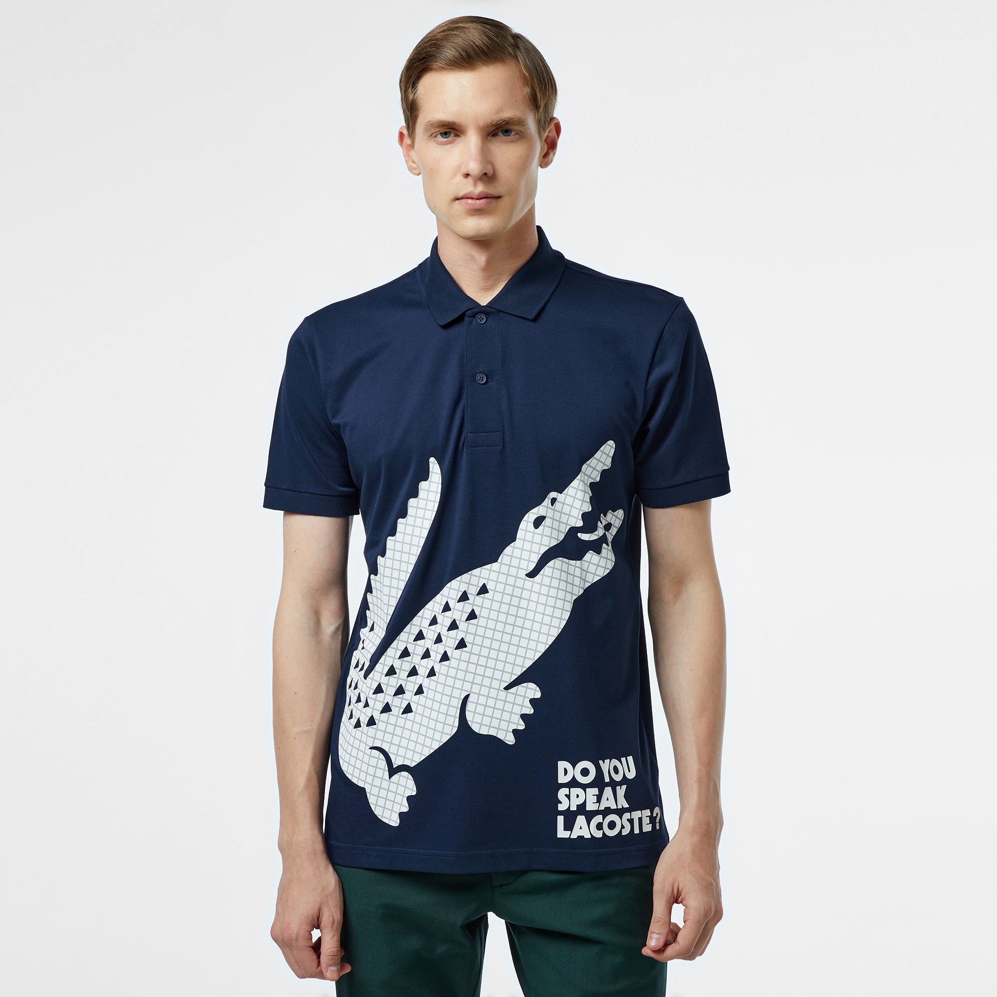 Lacoste Erkek Regular Fit Baskılı Lacivert Polo