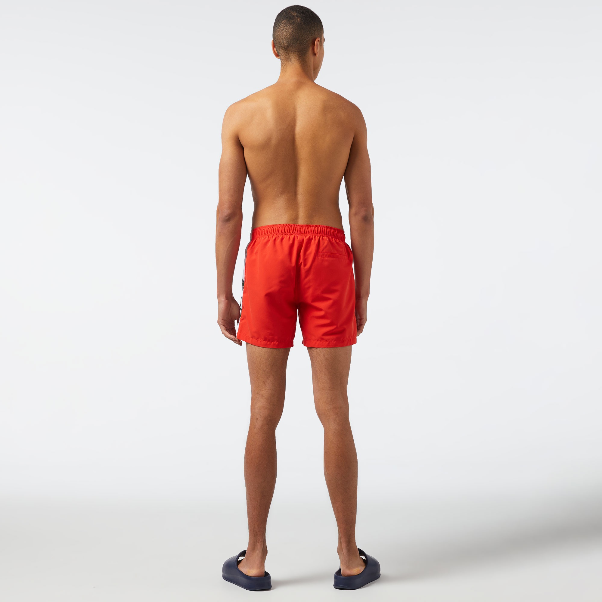 Lacoste Erkek Renk Bloklu Kırmızı Mayo Şort