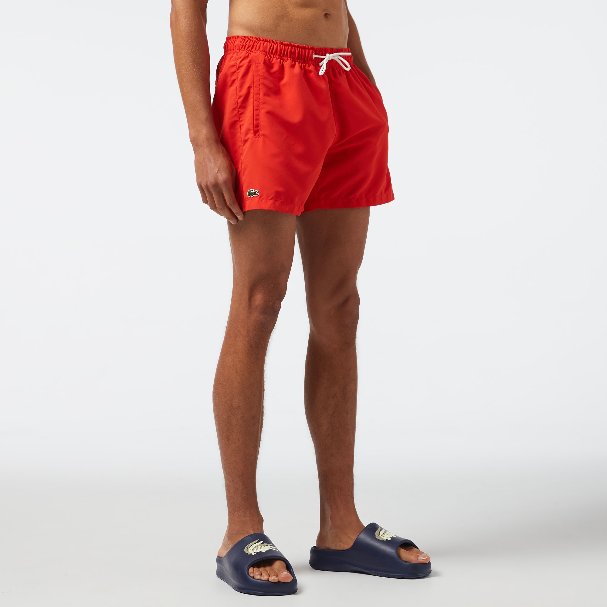 Lacoste Erkek Renk Bloklu Kırmızı Mayo Şort