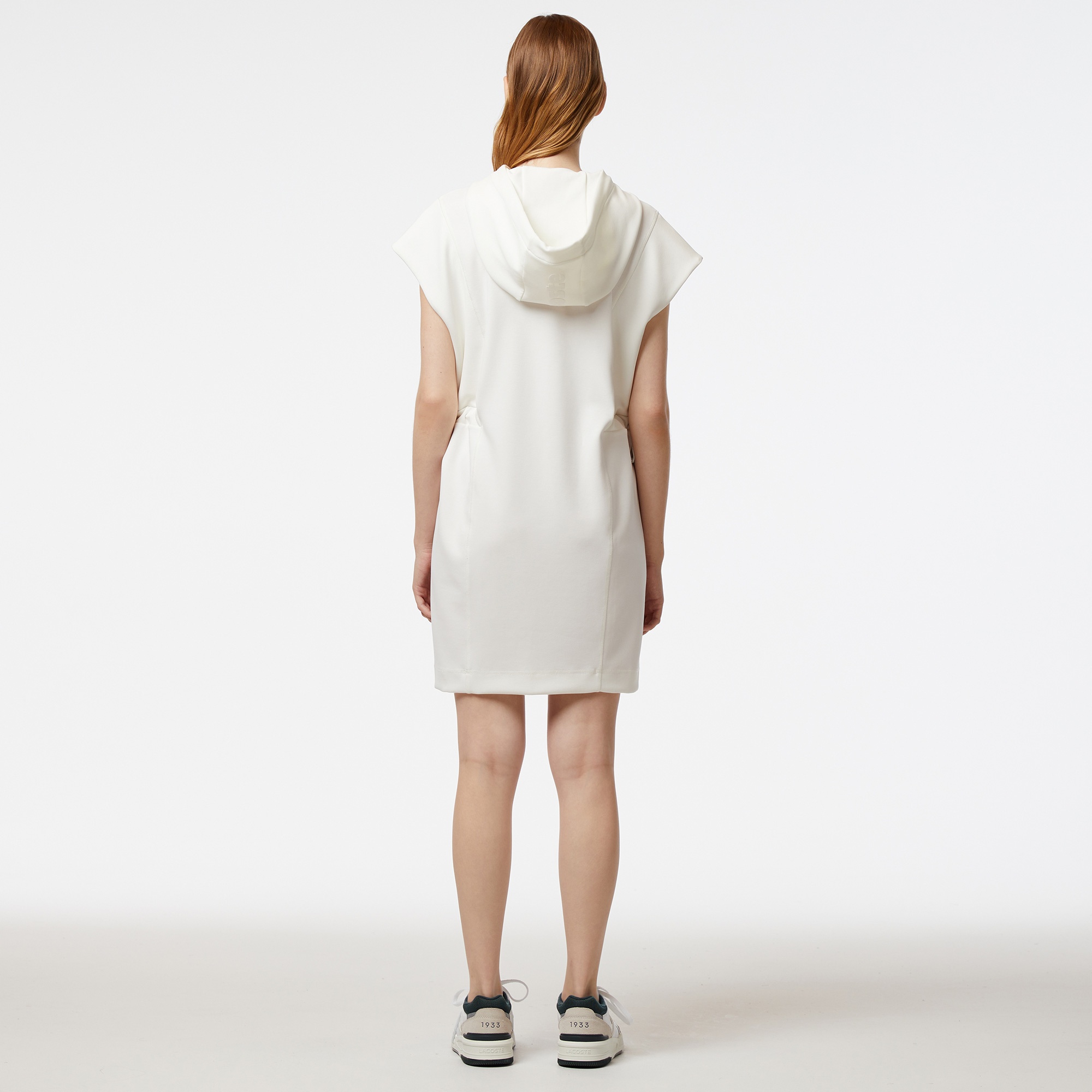 Lacoste Kadın Straight Fit Kapüşonlu Beyaz Elbise