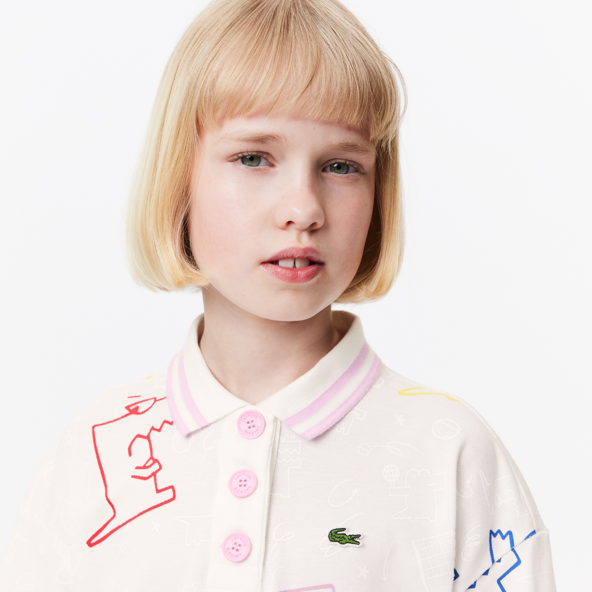 Lacoste Kız Çocuk Beyaz Elbise