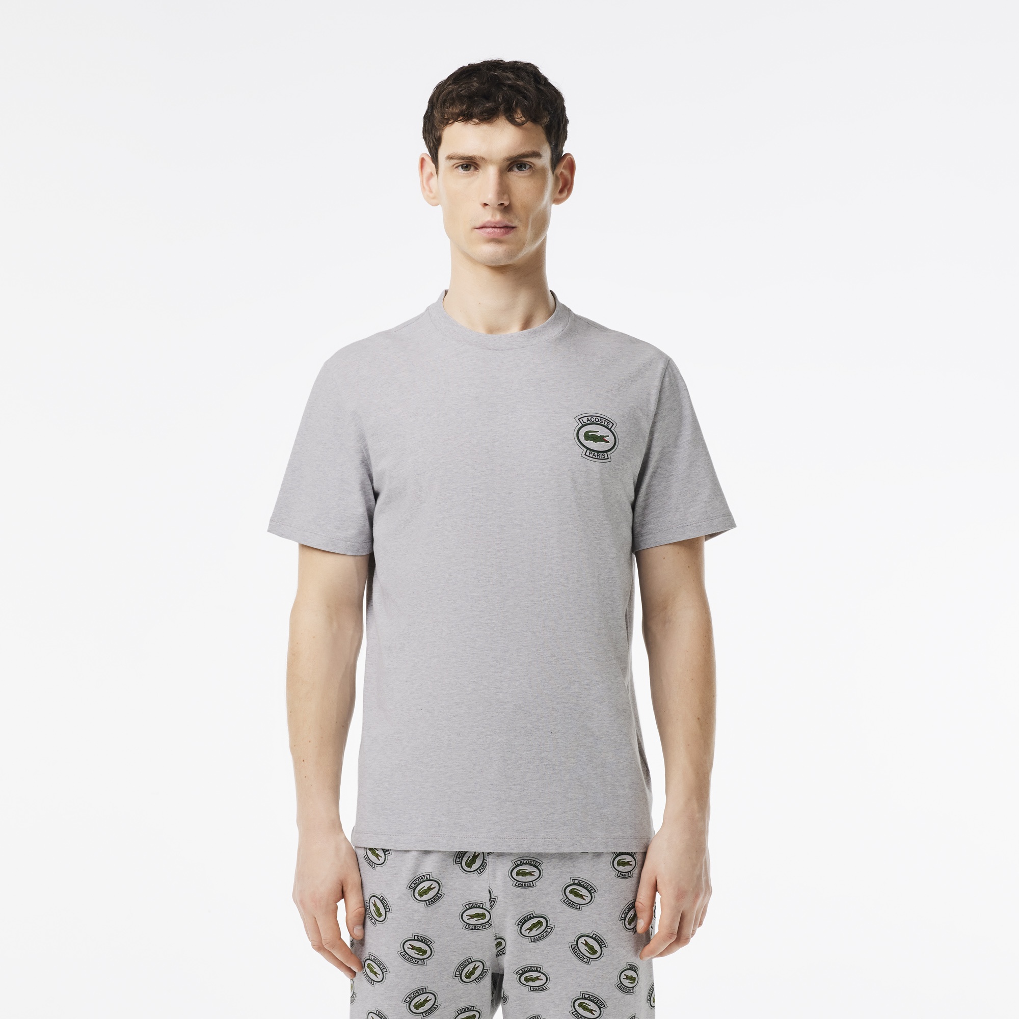 Lacoste Erkek Baskılı Gri Pijama Takımı